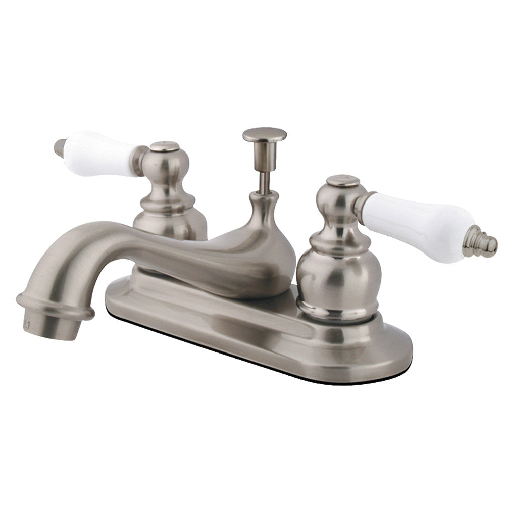 Kingston Brass KB606PL Restoration 4-Inch Centerset Bathroom Faucet - Polished Nickel Finish for Vanity Sink, Perfect for Bathroom Renovation & Modern Home Decor