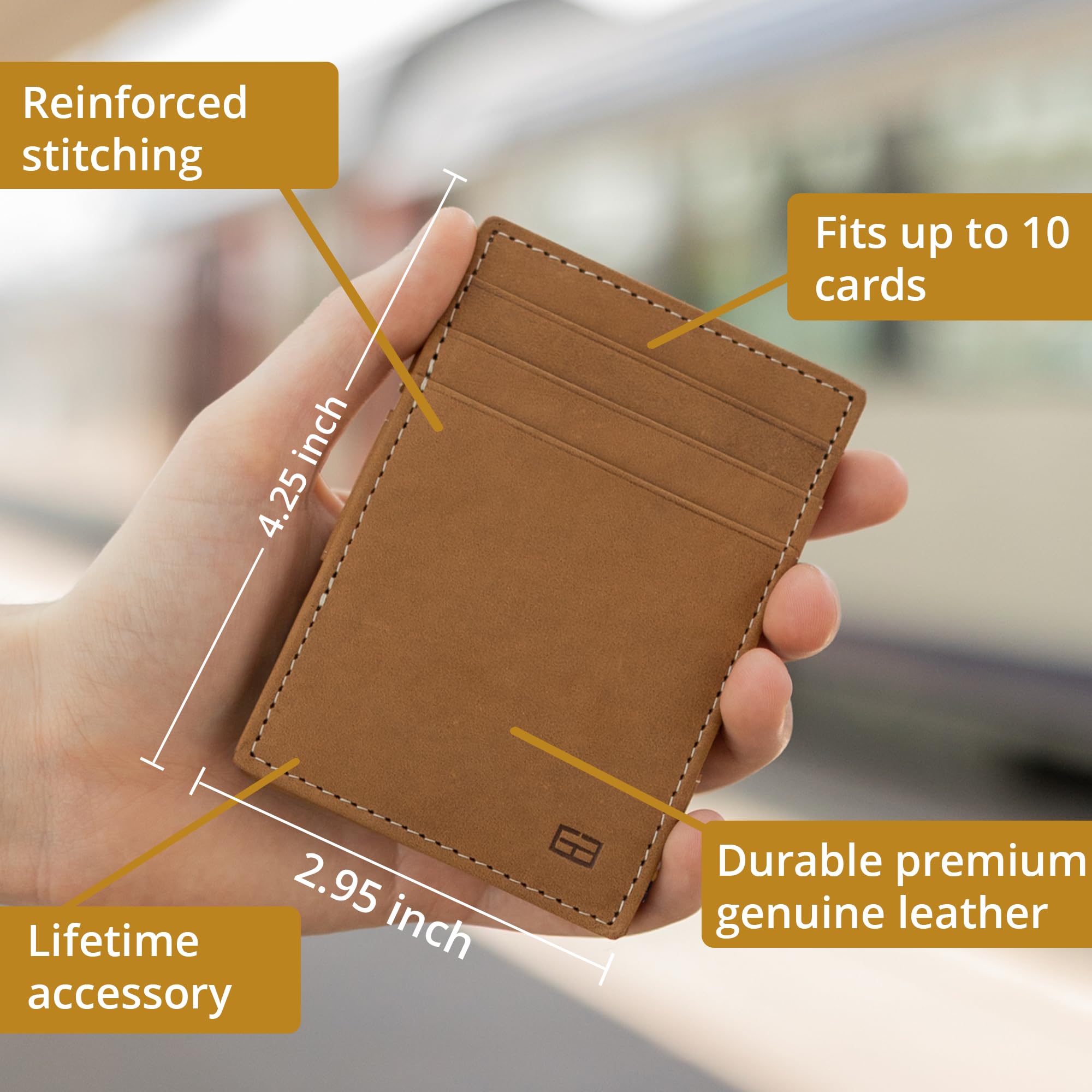 GARZINI Slim RFID Blocking Leather Wallet for Men - Minimalist Front Pocket Wallet Holds 10 Cards - Perfect for Travel, Business & Everyday Use