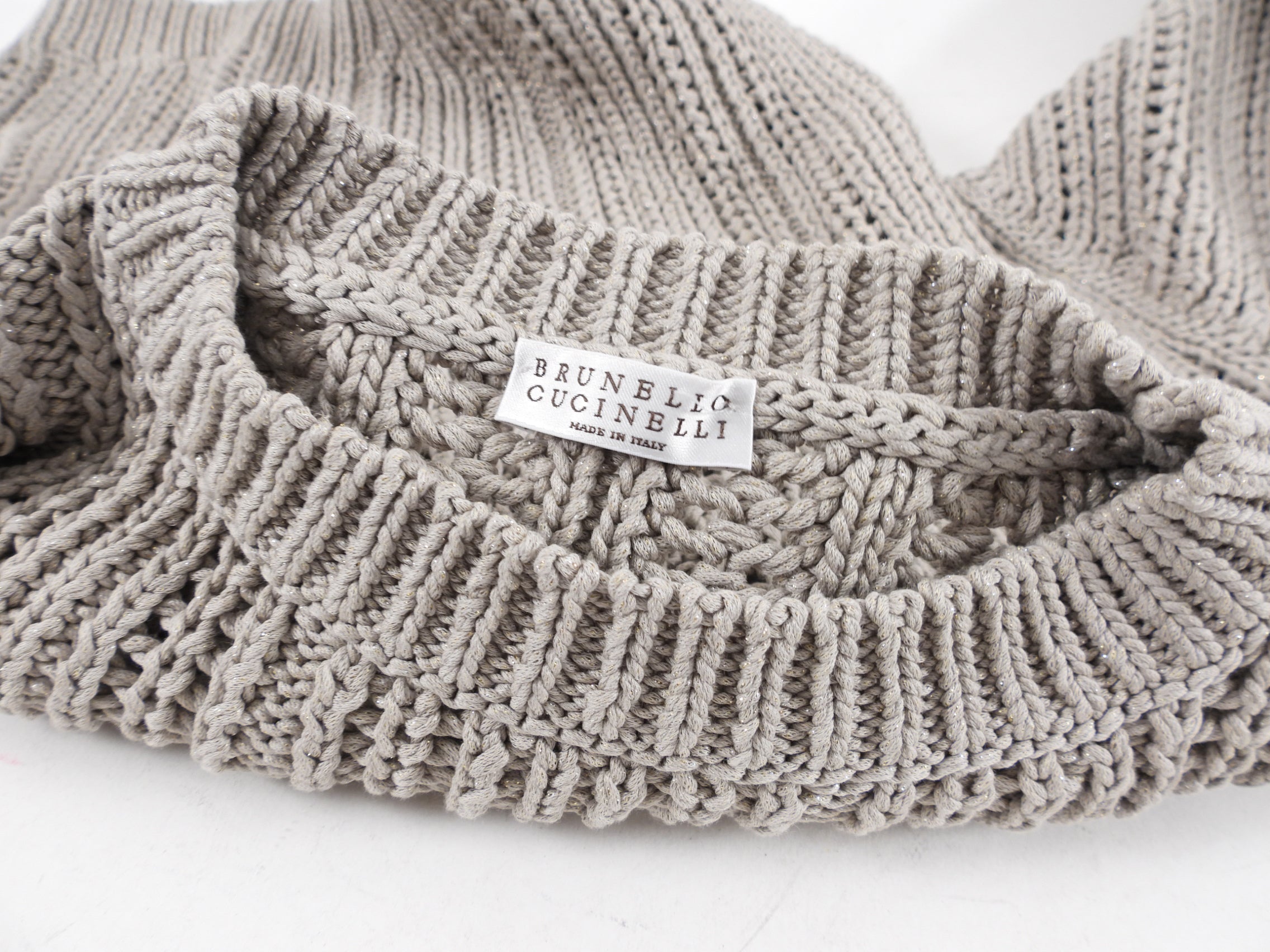 Brunello Cucinelli Grey Crop Knit Sweater with Cuffed Sleeves for Women | Soft Cashmere Blend | Winter Fashion & Casual Outfits | Perfect for Office, Dates, and Holiday Gatherings