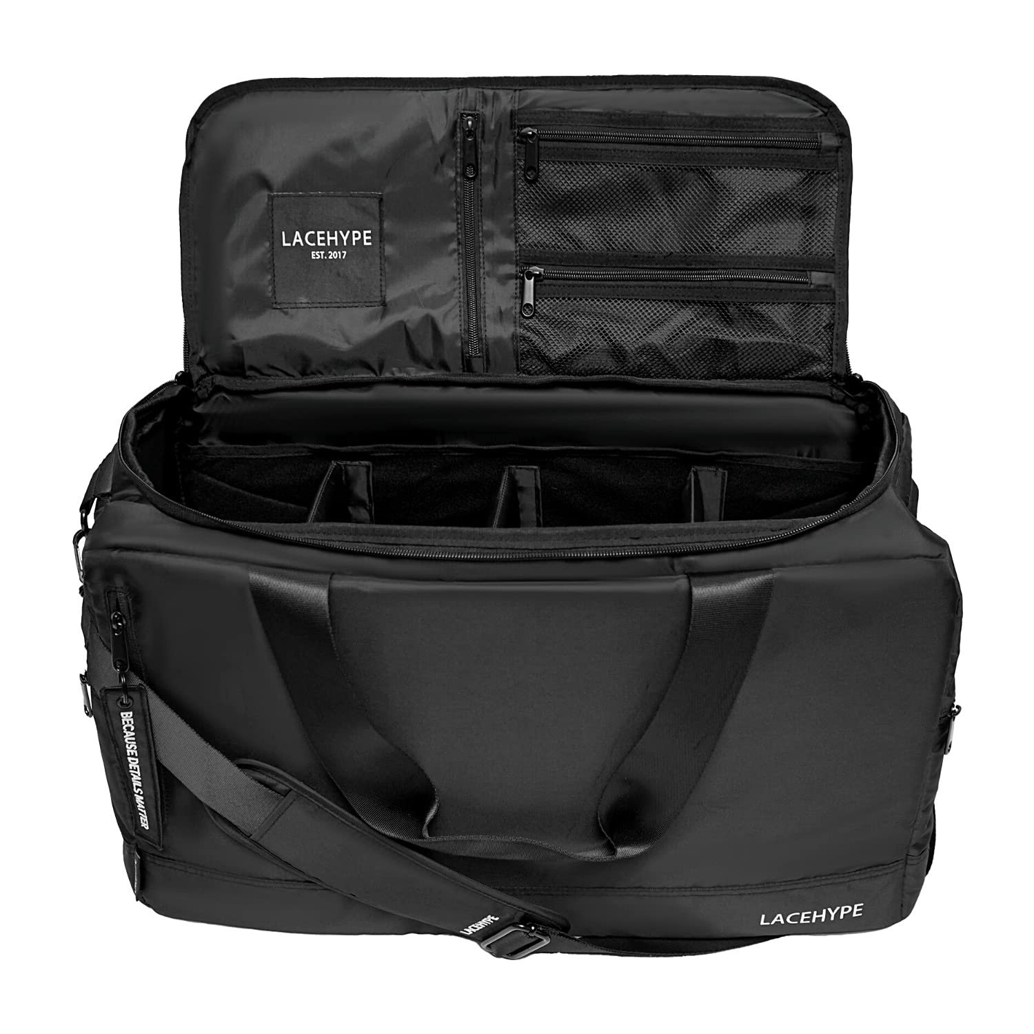 Premium Sneaker Bag for Men & Women - Durable Duffel Gym Bag with 3 Adjustable Compartments - Ideal for Basketball, Football, Travel & Workout - Water-Resistant Sports Training Bag (Black) - Perfect for Gym, Travel & Sports Equipment Storage