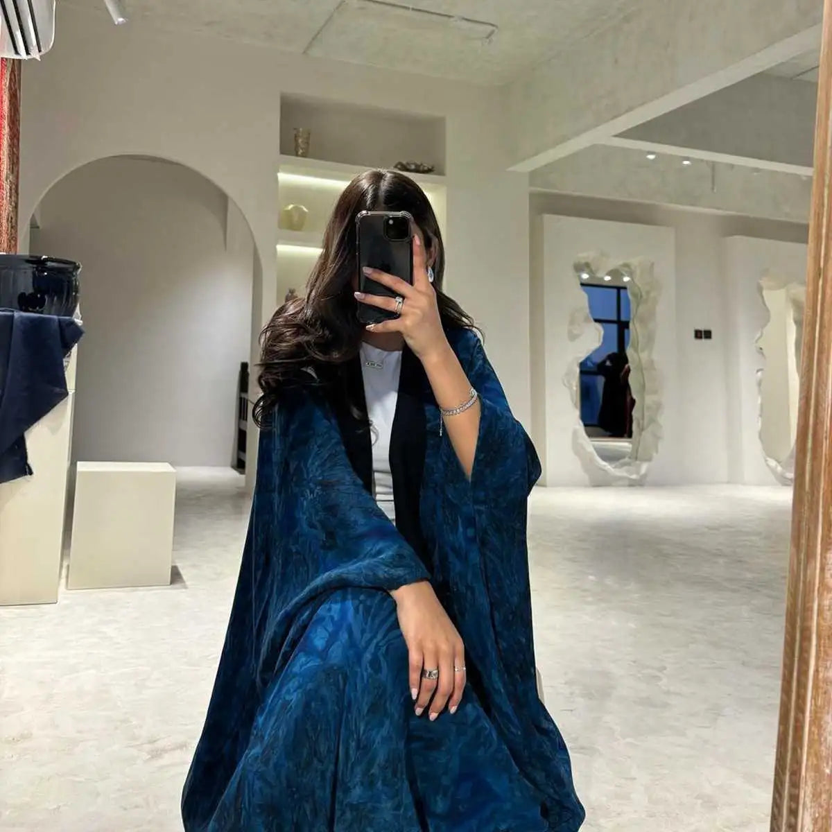 Stylish Tie-Dye Cardigan Open Abaya Dress for Women - Boho Chic Muslim Fashion - Perfect for Prayer, Modest Outfits & Casual Wear