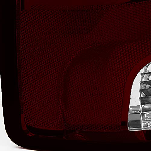 AKKON Black Headlights & Dark Red Smoked Tail Lights 4pcs Combo for 2009-2018 Dodge Ram 1500 | 2010-2018 Ram 2500/3500 Pickup Trucks - Upgrade Your Truck's Style & Night Visibility for Off-Roading and Daily Driving
