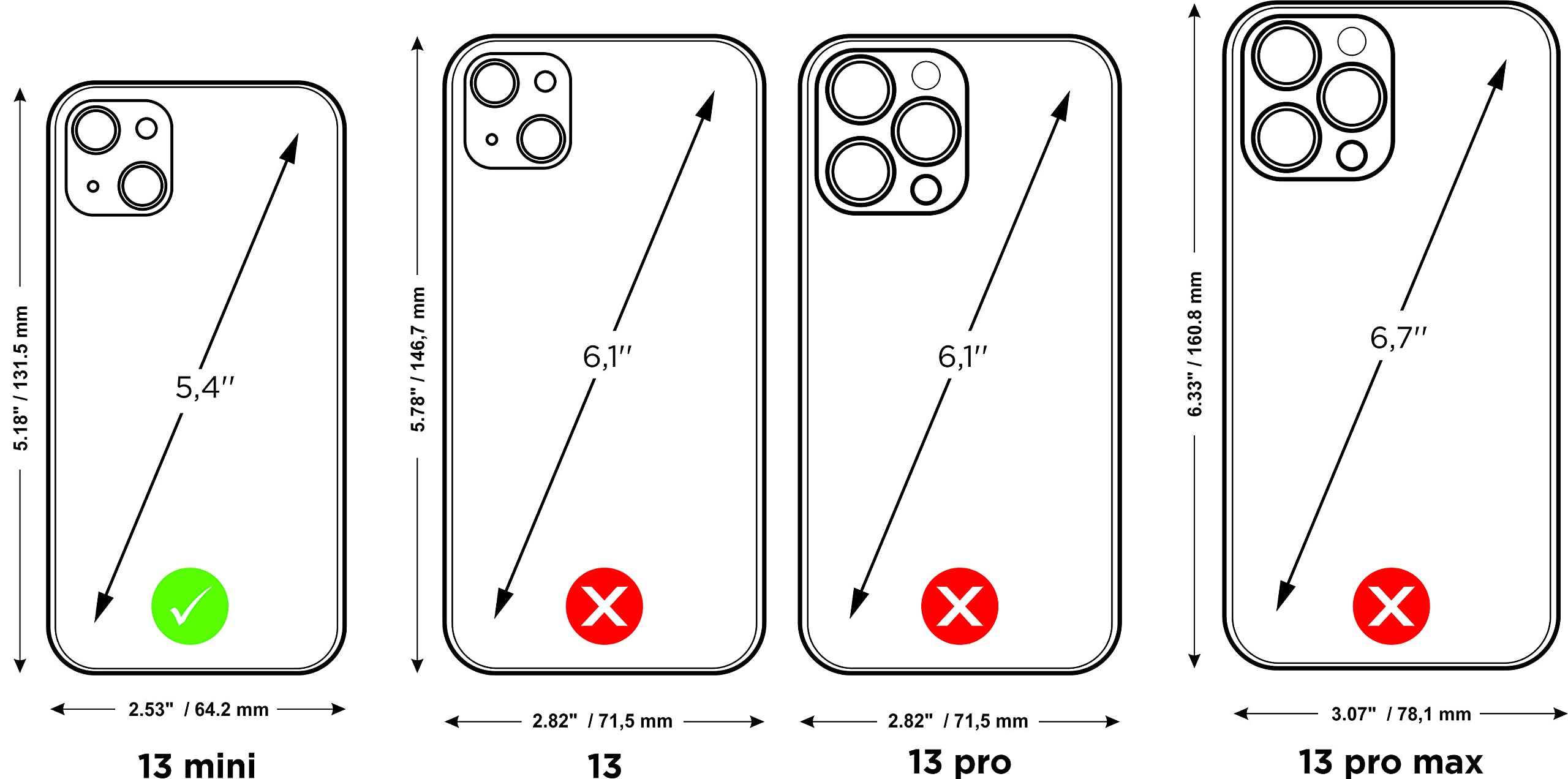 Ultra Thin Genuine Leather Flip Case for iPhone 13 Mini - Patented Design - Made in France - Premium Green Protective Cover - Perfect for Everyday Use & Business Professionals