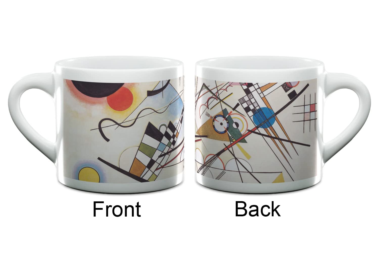 Kandinsky Composition 8 Double Shot Espresso Cup - Modern Art Coffee Mug for Home & Office - Perfect for Espresso, Cappuccino, and Tea Lovers - Unique Gift Idea for Art Enthusiasts