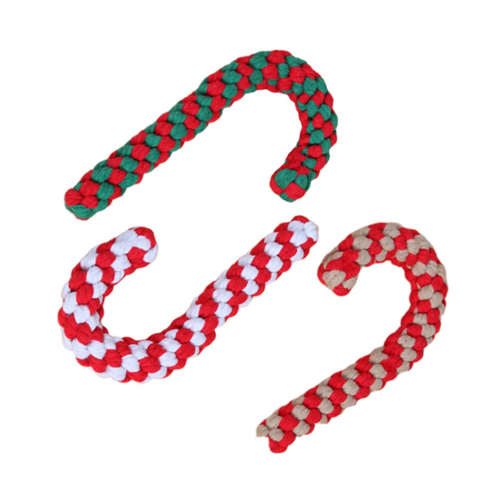 3pcs Interactive Dog Toys & Cat Scratching Toys - Puppy Teething, Cat Oral Cleaning, Squeak Toys for Christmas - Dog Cotton Bite Toys & Candy Bar for Training, Playtime, and Pet Enrichment