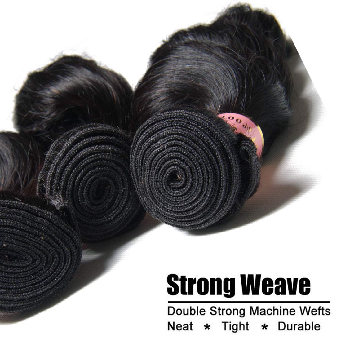 Beauty Forever 100% Unprocessed Brazilian Virgin Hair Extensions - Loose Wave Weft 3 Bundles (20 22 24 Inch) | 95-100g/pc | Natural Color Remy Human Hair | Perfect for Daily Styling, Special Occasions & Salon Use