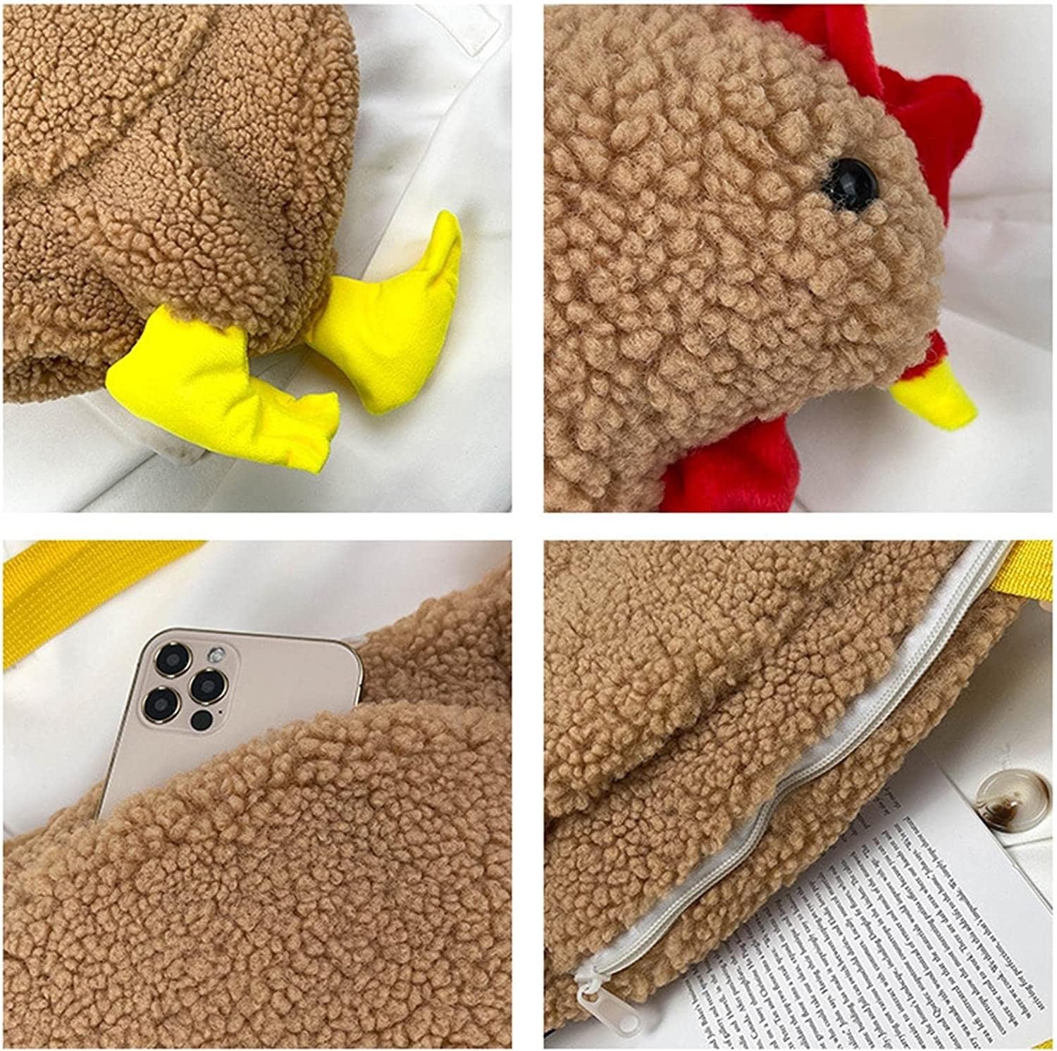 Cute Fluffy Chicken Purse - Plush Hen Shoulder Bag, Funny Animal Cartoon Crossbody Handbag for Women & Girls | Perfect for Cosplay, Costume Parties, and Everyday Fun Accessory