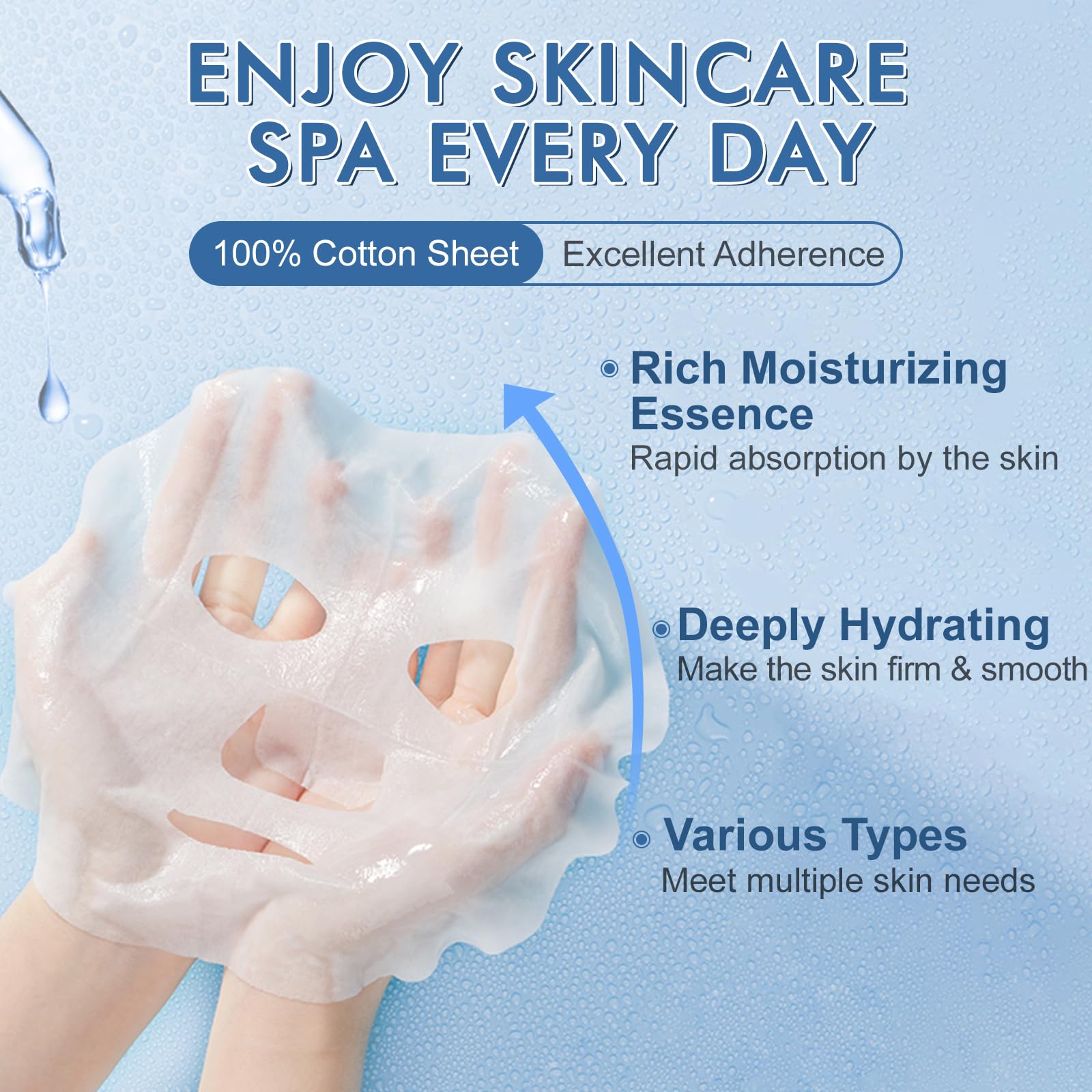 24 Pack Hydrating Collagen Essence Sheet Face Masks for Women - All Skin Types, Spa & Skincare Gift Set - Perfect for Daily Hydration, Spa Parties & Self-Care Routine