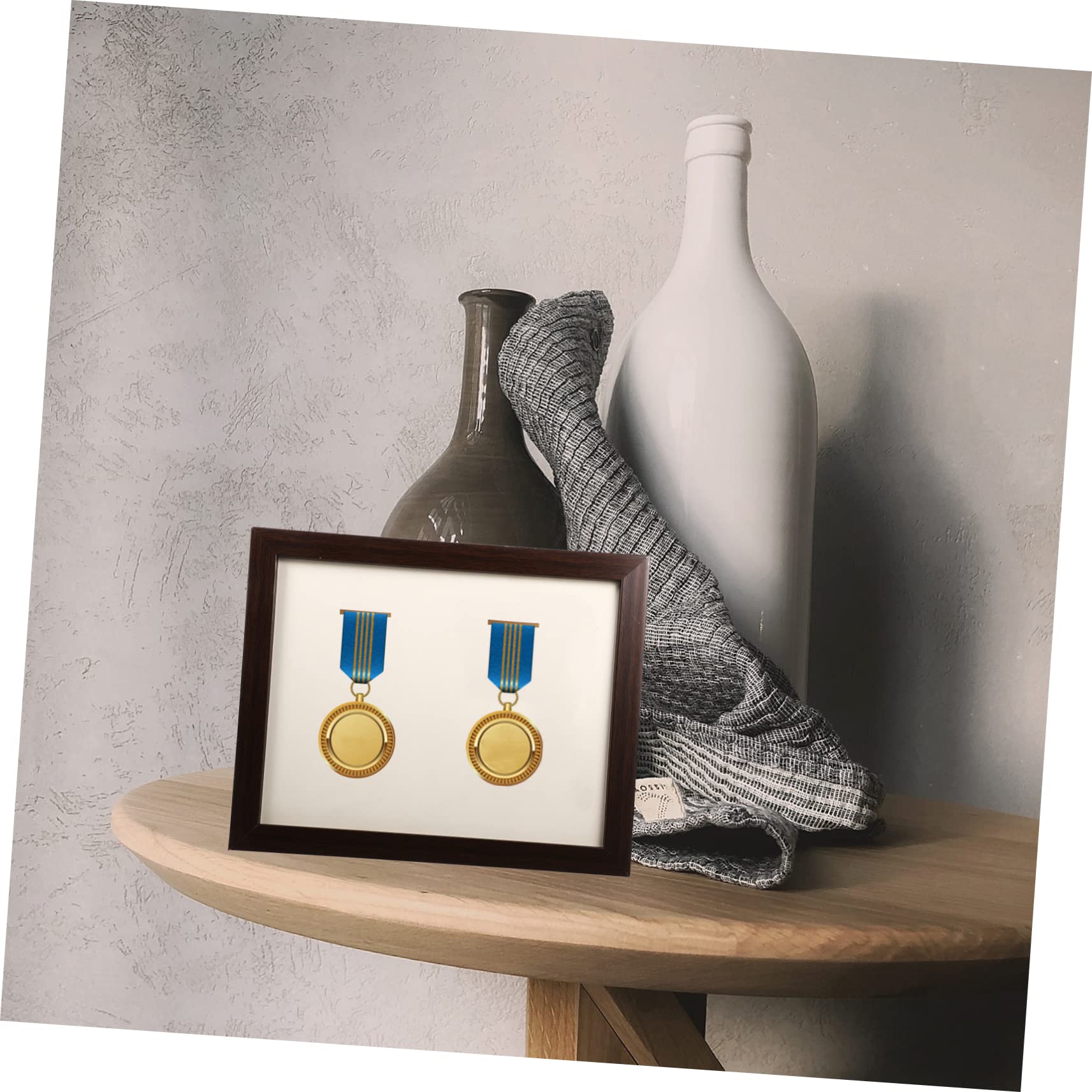 Mipcase 4-Piece Wooden Medal Display Frame Set - Family Photo Frame, Portrait Picture Holder, Award Pin Display for Home & Office Decor - Perfect for Showcasing Achievements, Memories, and Collectibles