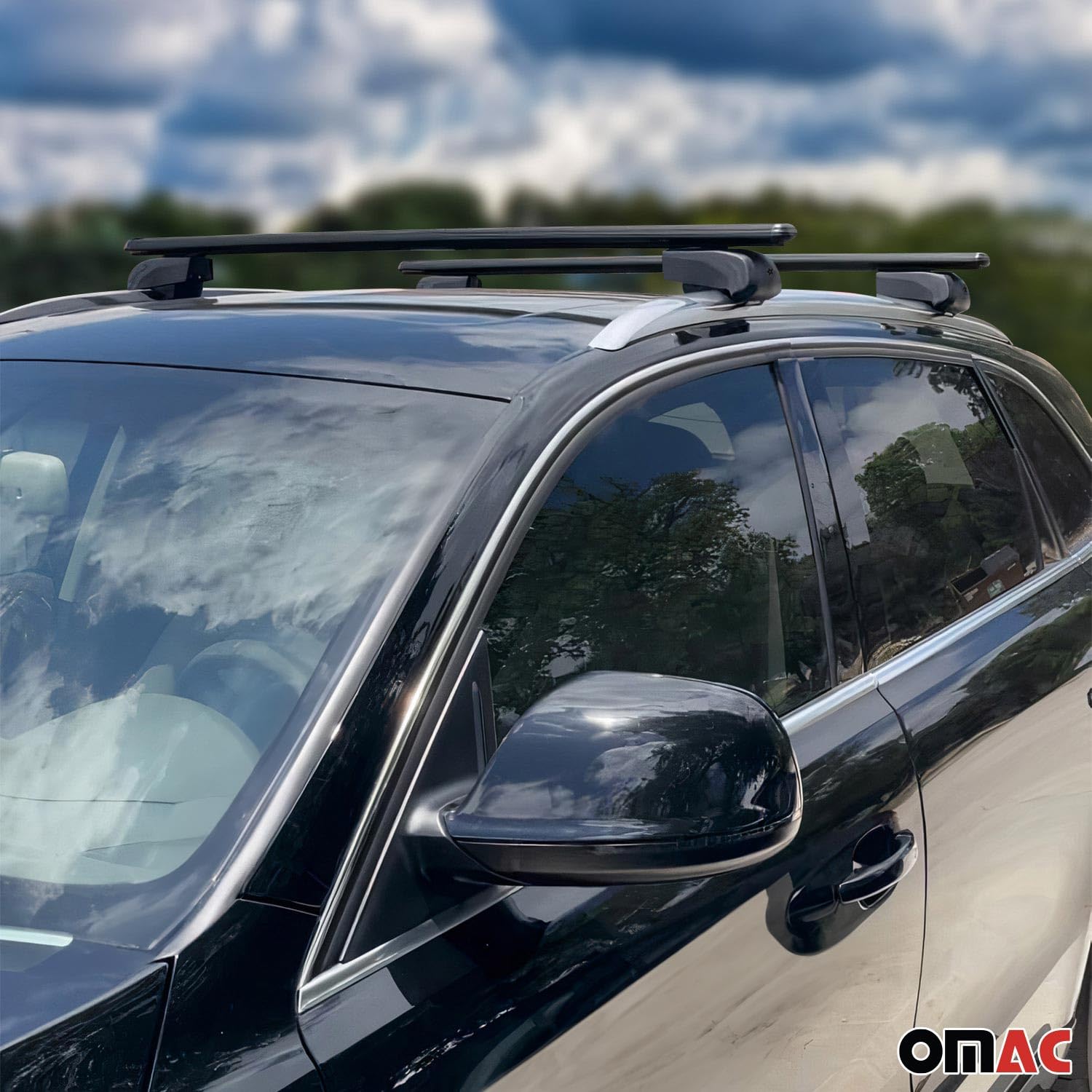 OMAC Lockable Roof Rack Cross Bars for Mitsubishi Outlander Sport 2011-2024 | Black Anti-Theft Cargo Carrier for Kayak, Canoe, Surfboard, Ski & Snowboard | Perfect for Travel, Camping & Outdoor Adventures