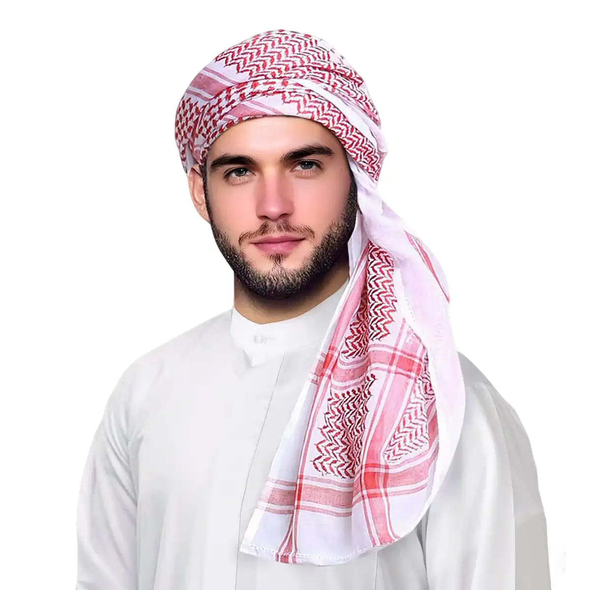 Urgarment Men's Turban Keffiyeh Shemagh Headwear - Arab Head Wrap Scarf for Outdoor, Hiking & Cultural Events - Breathable Cotton Head Cover for Sun Protection & Style