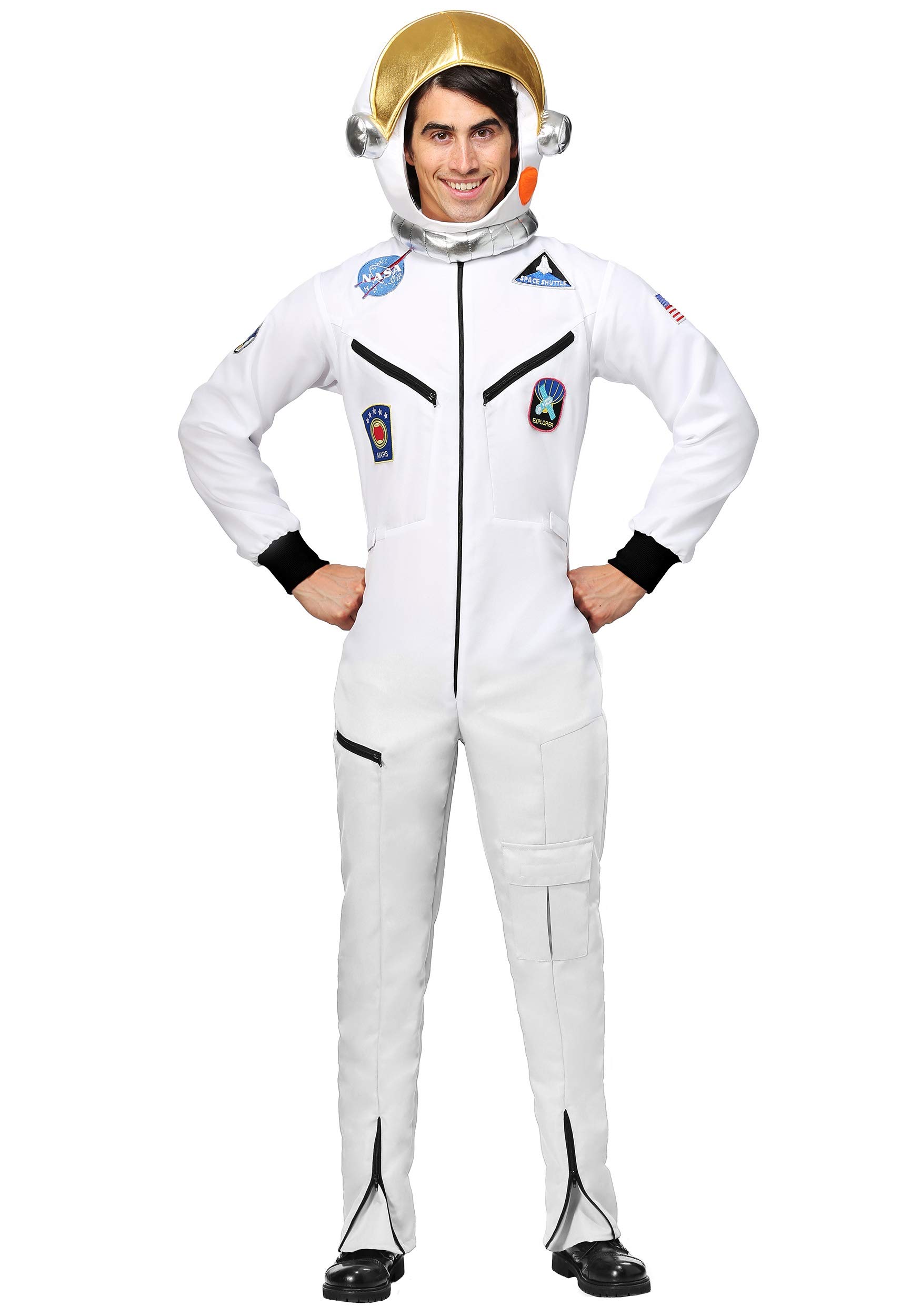 Realistic Astronaut Jumpsuit Costume for Adults - NASA-Inspired Space Suit with Authentic Patches & Functional Zipper - Perfect for Halloween, Cosplay & Space-Themed Parties