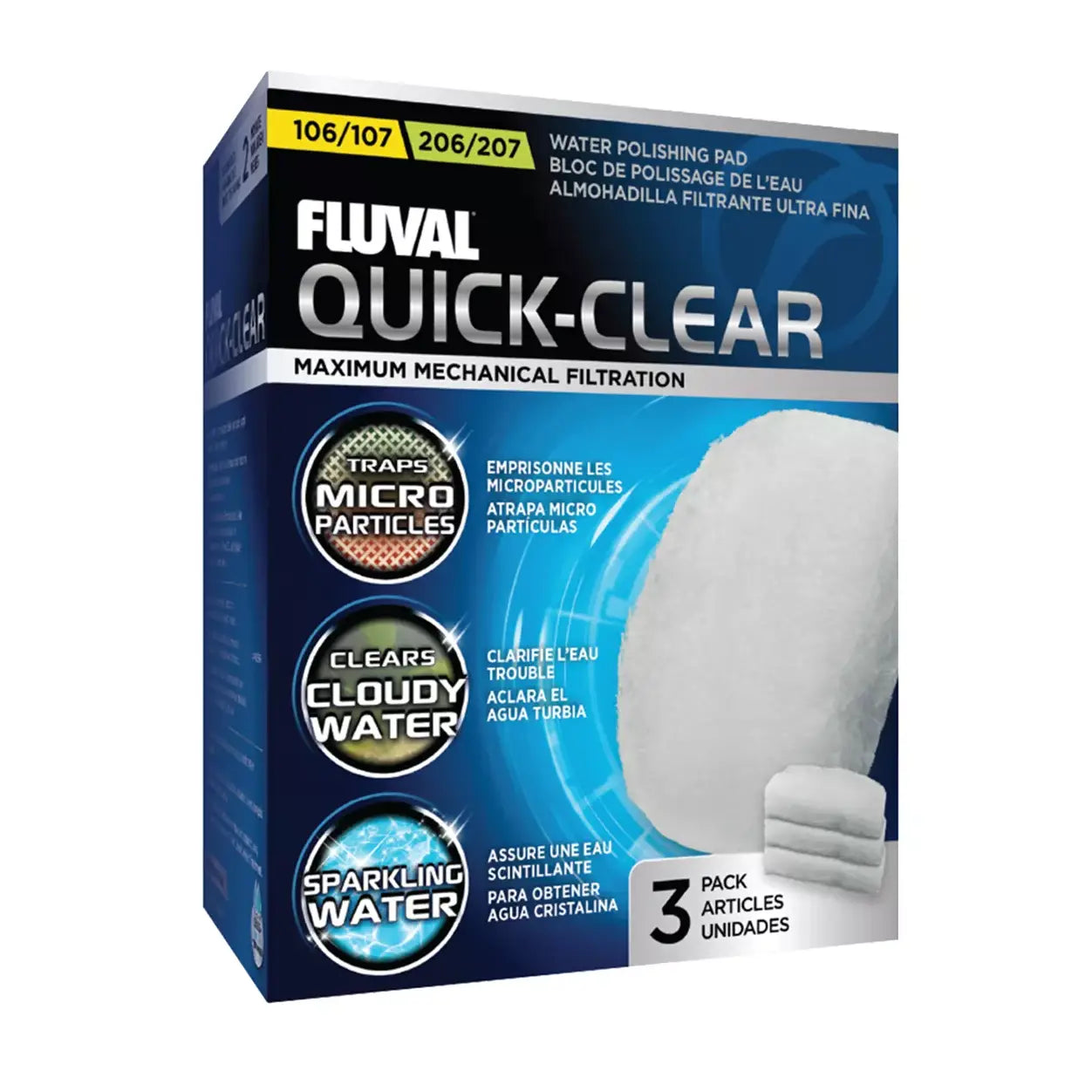 Fluval Canister Filter Replacement Pads - Quick Clear, Nitrite & Ammonia Removal for Aquarium Fish Tank - Ideal for Freshwater & Saltwater Filtration Systems