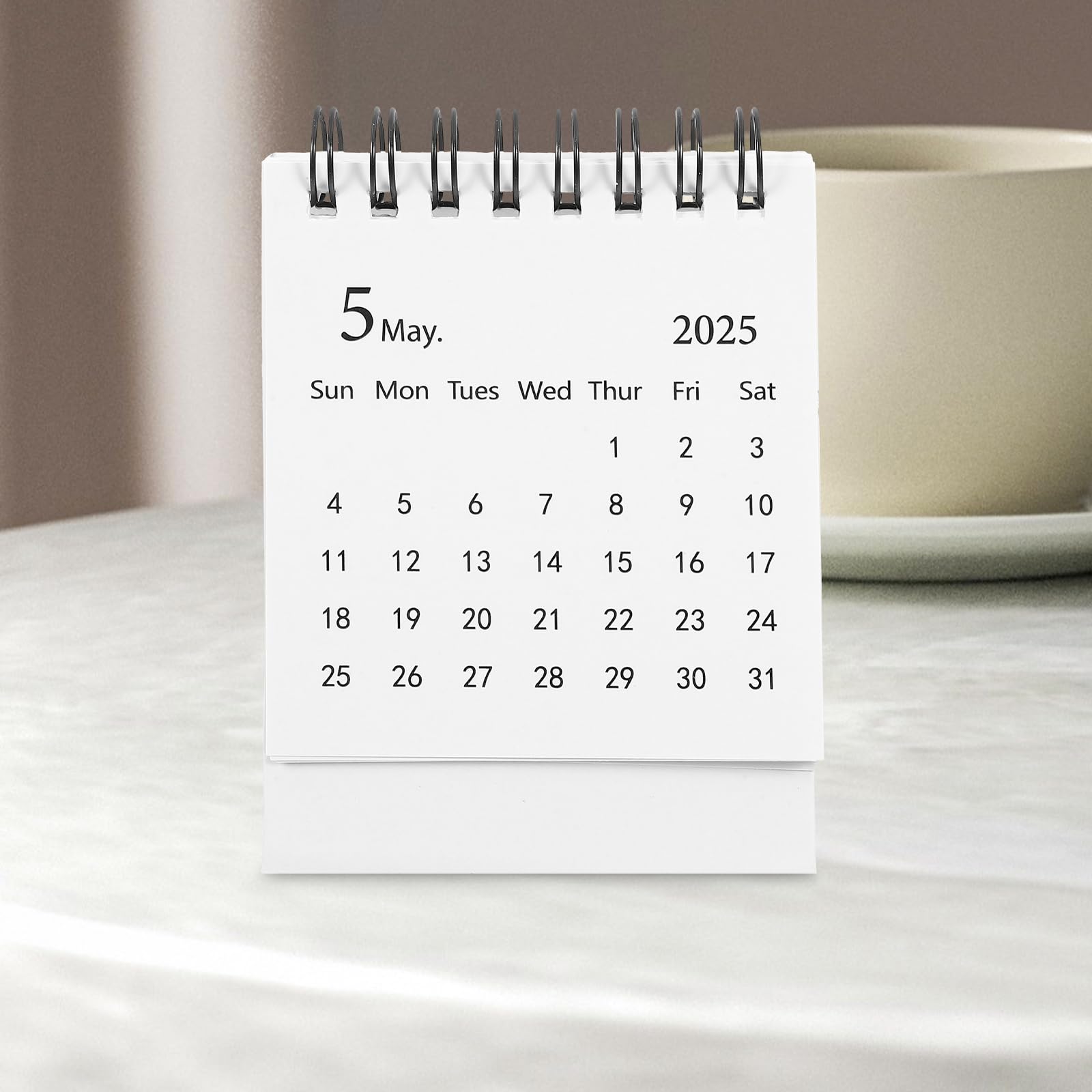 2025 Stand Up Desktop Calendar - Flip Schedule Planner for Home & Office - Small Table Top Calendar with White Design - Perfect for Desk Organization & Decoration