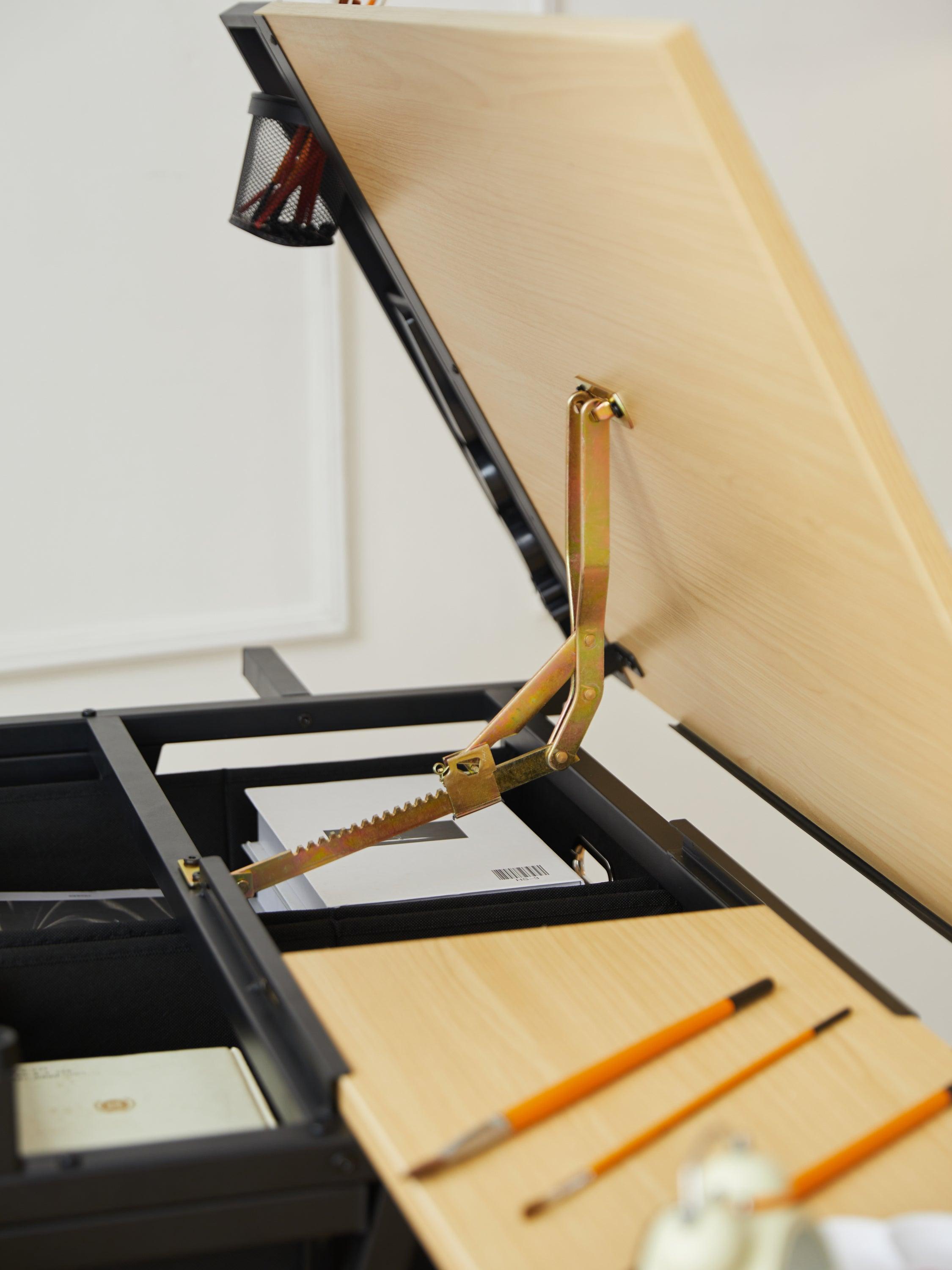 Adjustable Drafting Table with Metal Perforated Board Panel - Perfect for Architects, Artists & Designers - Home Office & Studio Workspace Solution