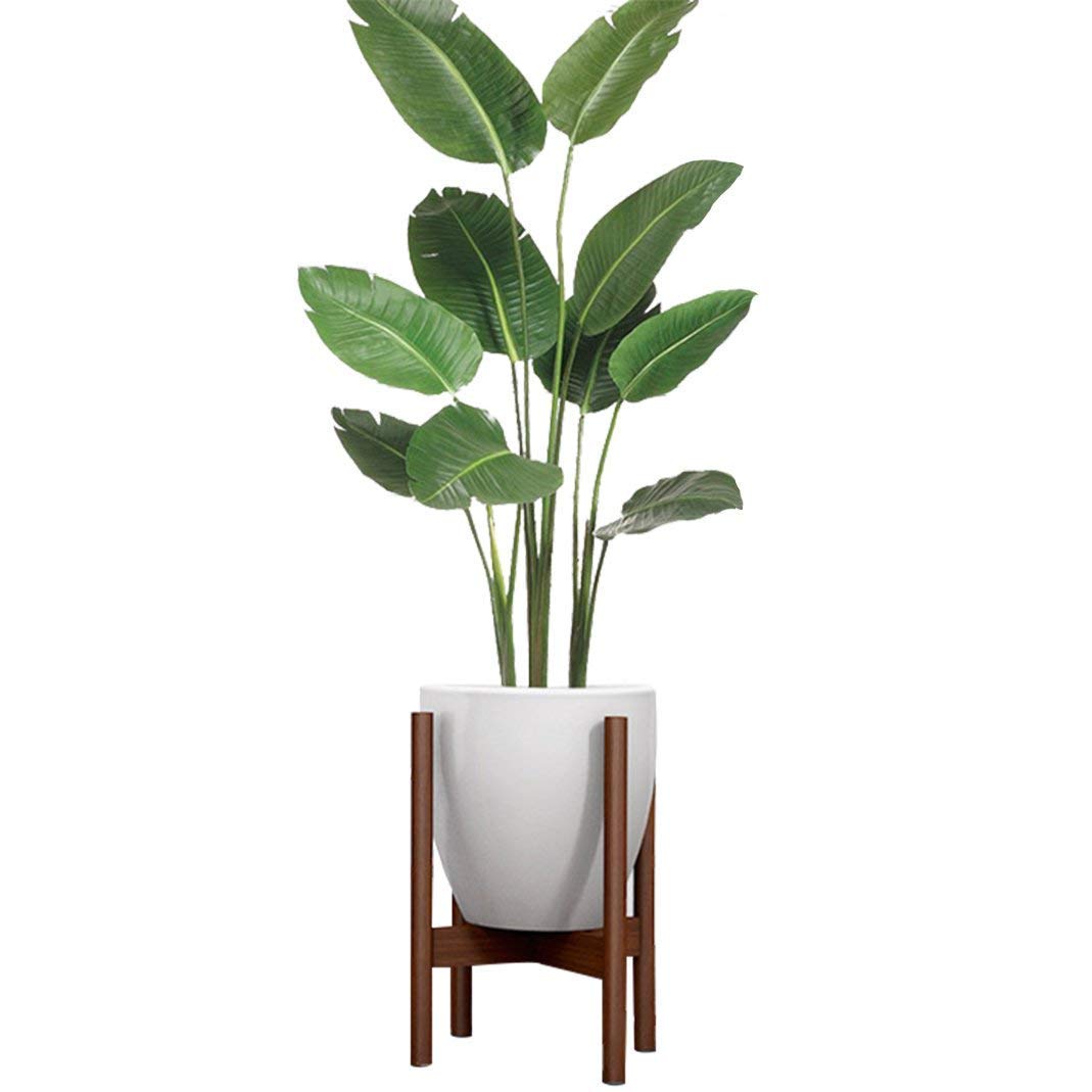 Firlar Wooden Plant Stand - Mid Century Modern Flower Pot Holder & Display Rack for Indoor Outdoor Use - Home Decor for Living Room, Garden, Patio, Balcony (Brown) - Perfect for Showcasing Succulents, Ferns & Houseplants