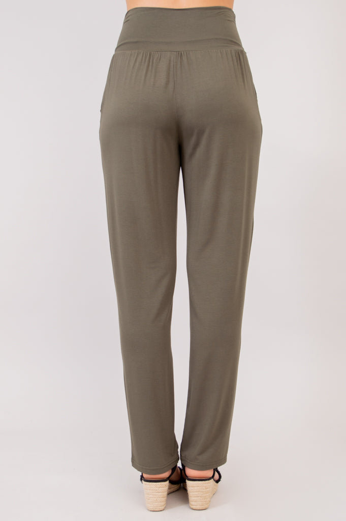 Clair Women's Khaki Bamboo Pants - Comfortable & Stylish Casual Wear for Work, Travel & Everyday Outfits