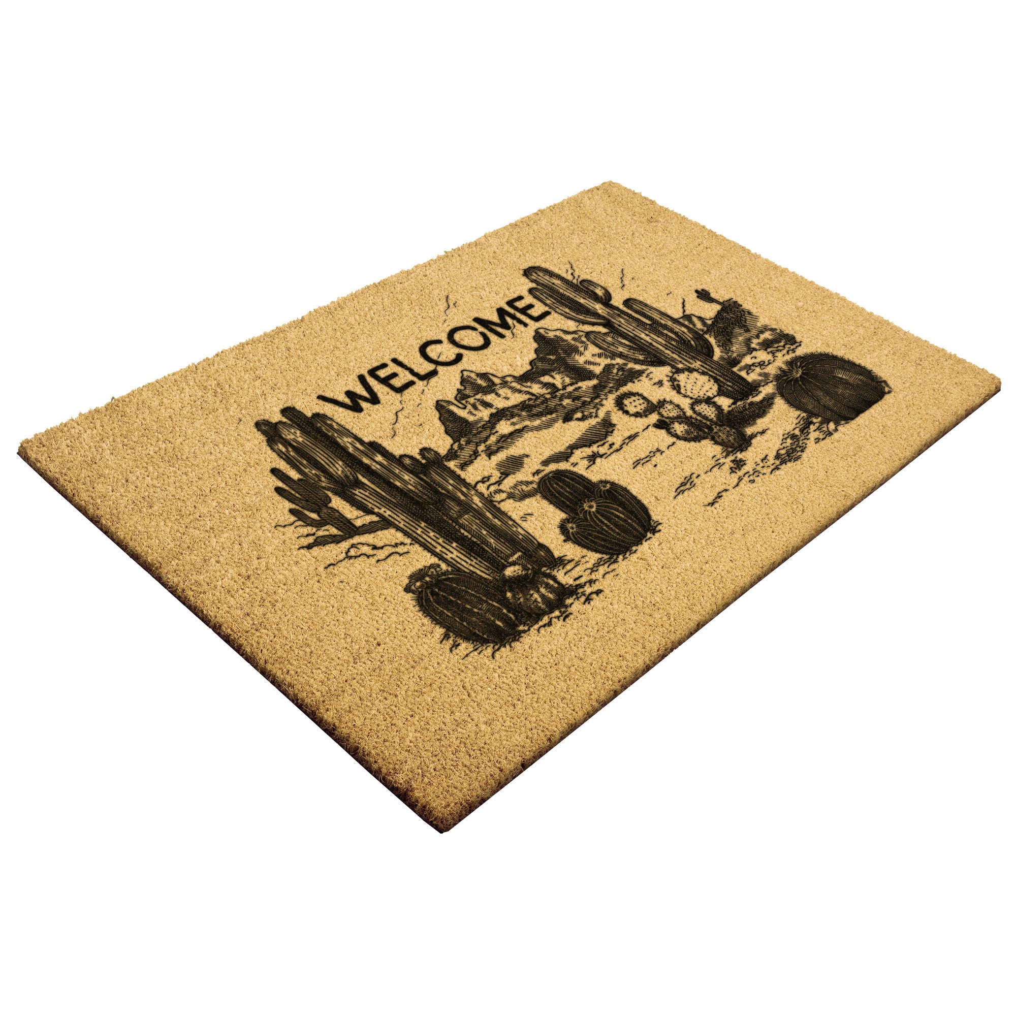Desert Scene Welcome Doormat - Heavy Duty Outdoor Entrance Mat for Home & Patio - Perfect for Front Door, Backyard, and High Traffic Areas