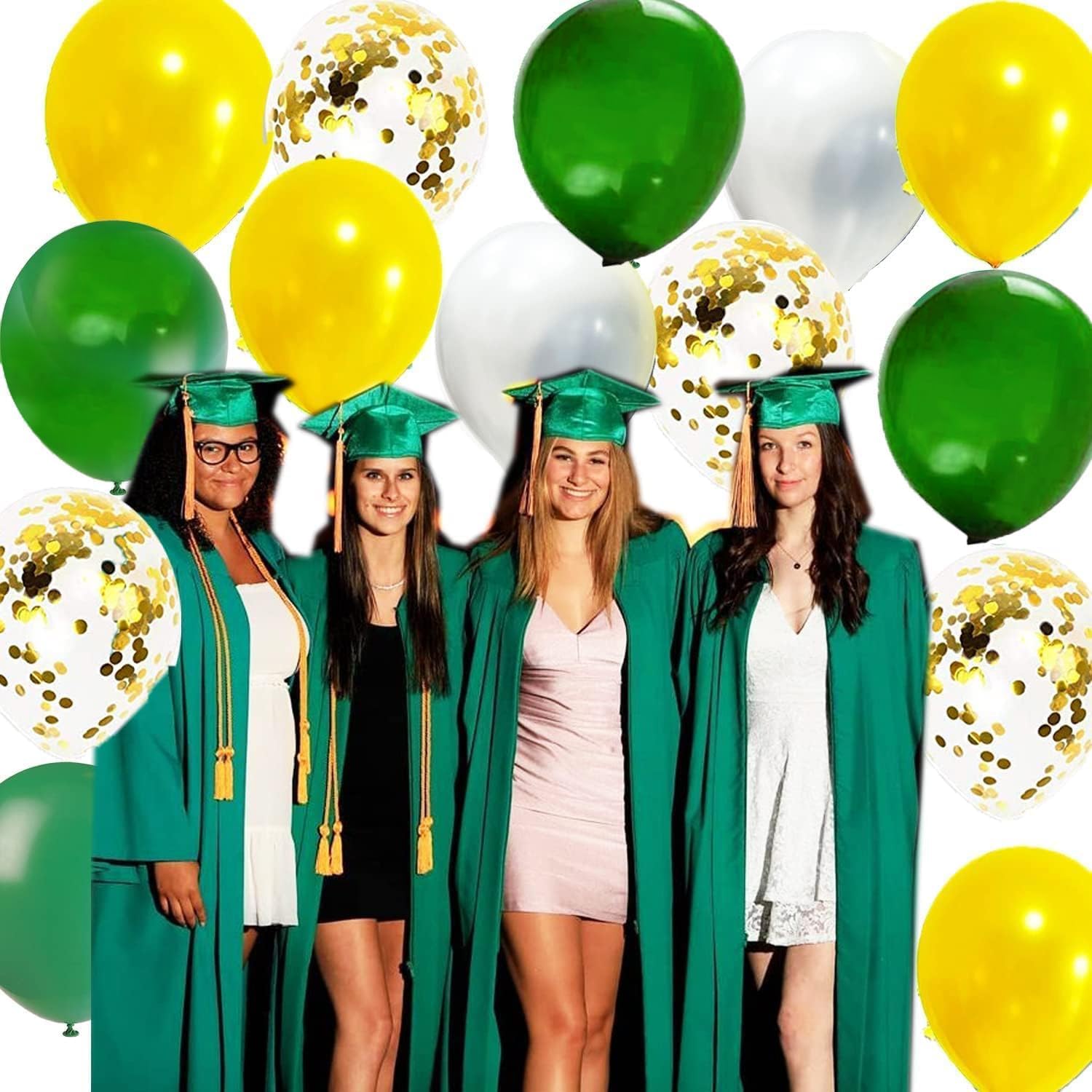 2024 Graduation Party Decorations - Green & Gold Balloons, Banners, Yard Signs for Class of 2024 | Perfect for Graduation Ceremonies, Backyard Parties & Photo Backdrops