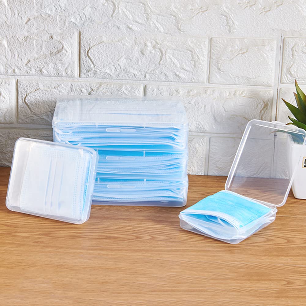 1Pcs Clear Plastic Storage Case Organizer - Reusable Keeper Folder for Face Masks, Portable Storage Box for Pollution Prevention - Small Size (11x9x2.8cm) - Perfect for Travel, Office, and Home Organization