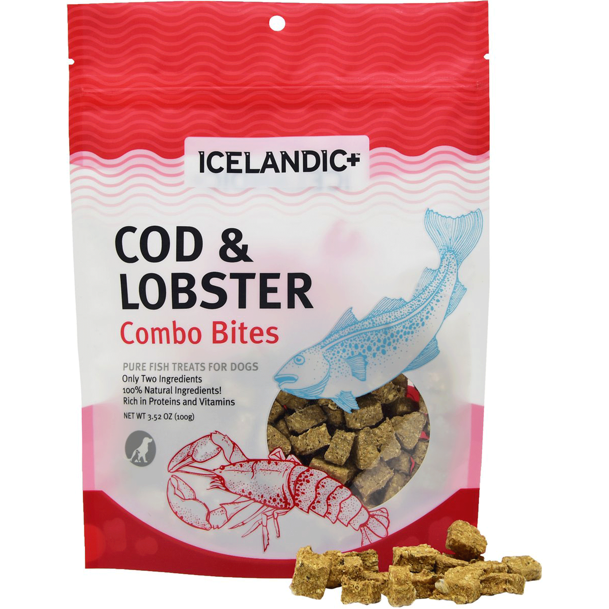 Premium Icelandic Lobster & Cod Combo Bites - All-Natural Dog Treats for Training & Rewards - Perfect for Small, Medium & Large Breeds