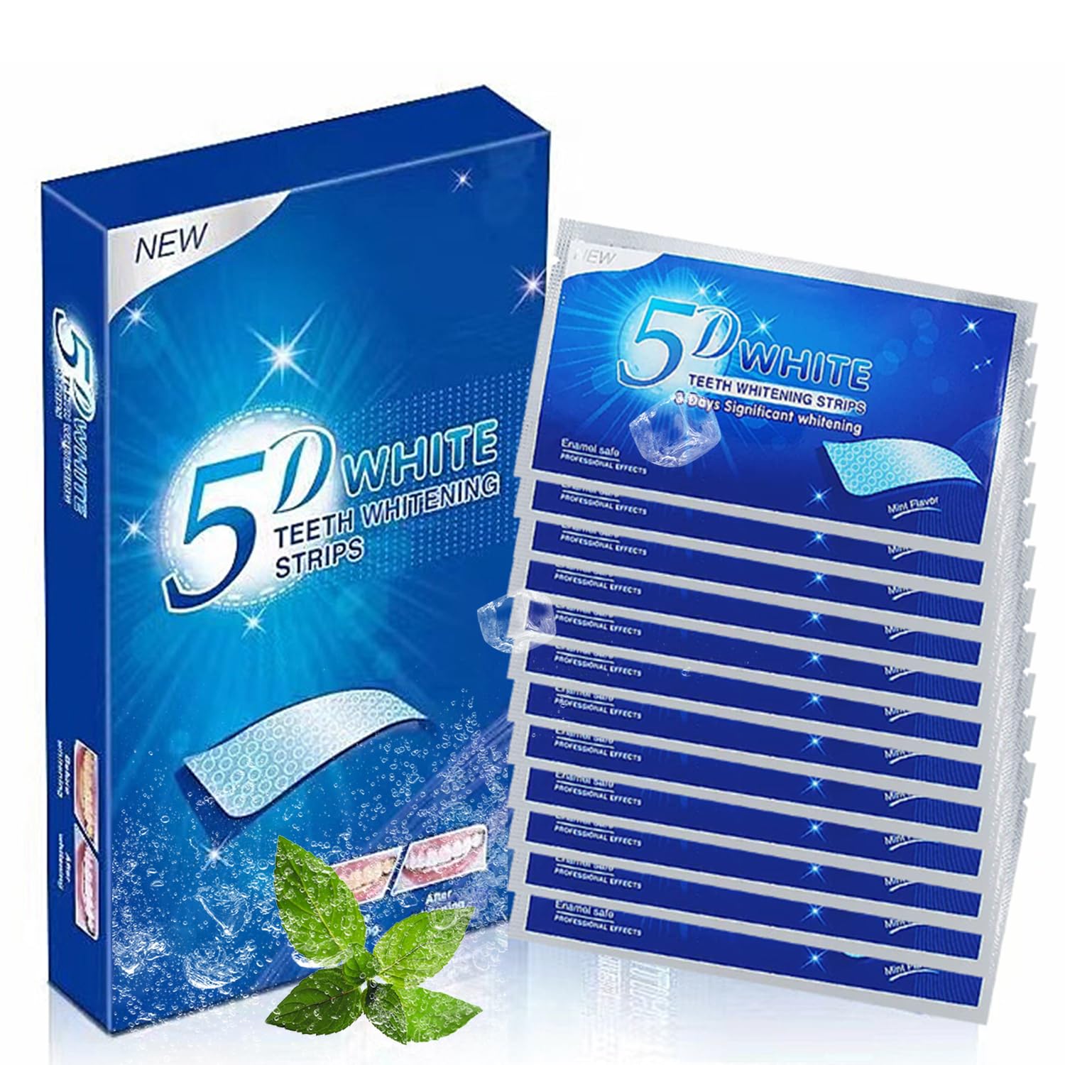 Professional Teeth Whitening Strips for Effective Stain Removal - Brighten Smile at Home | Fast & Safe Dental Bleaching for Coffee, Wine & Smoking Stains