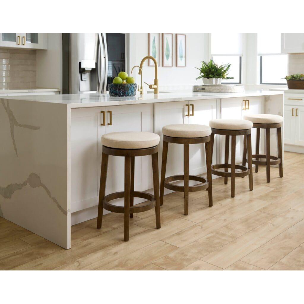 Cyan Design 11604 Archon Bar Stool - Brown Wooden Counter Height Stool with Back Support - Perfect for Kitchen Island, Breakfast Bar & Home Pub Decor