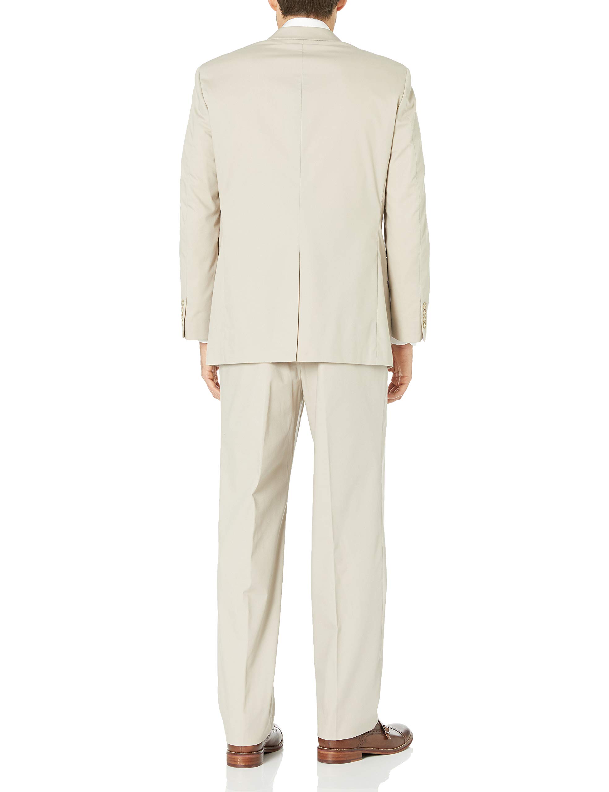 Palm Beach Men's Boone Poplin 2-Button Center Vent Suit - Slim Fit Business & Wedding Attire for Professional & Formal Occasions