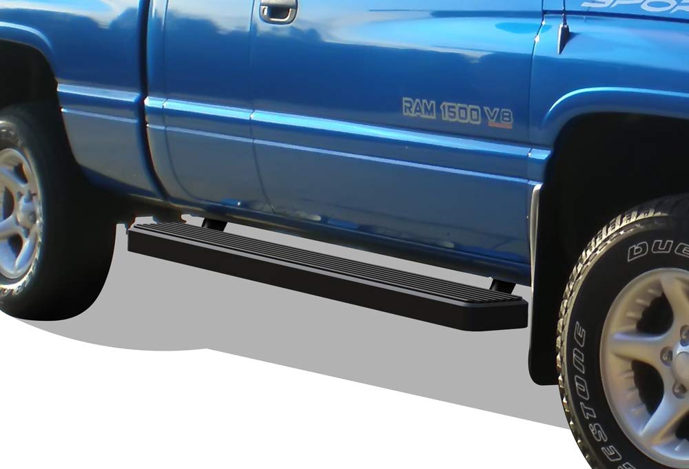 APS iBoard 6-Inch Black Running Boards Nerf Bars - Compatible with Dodge Ram 1500 (1994-2001 Club Cab) & Ram 2500/3500 (1994-2002) - Heavy Duty Side Steps for Off-Road Protection & Easy Truck Access