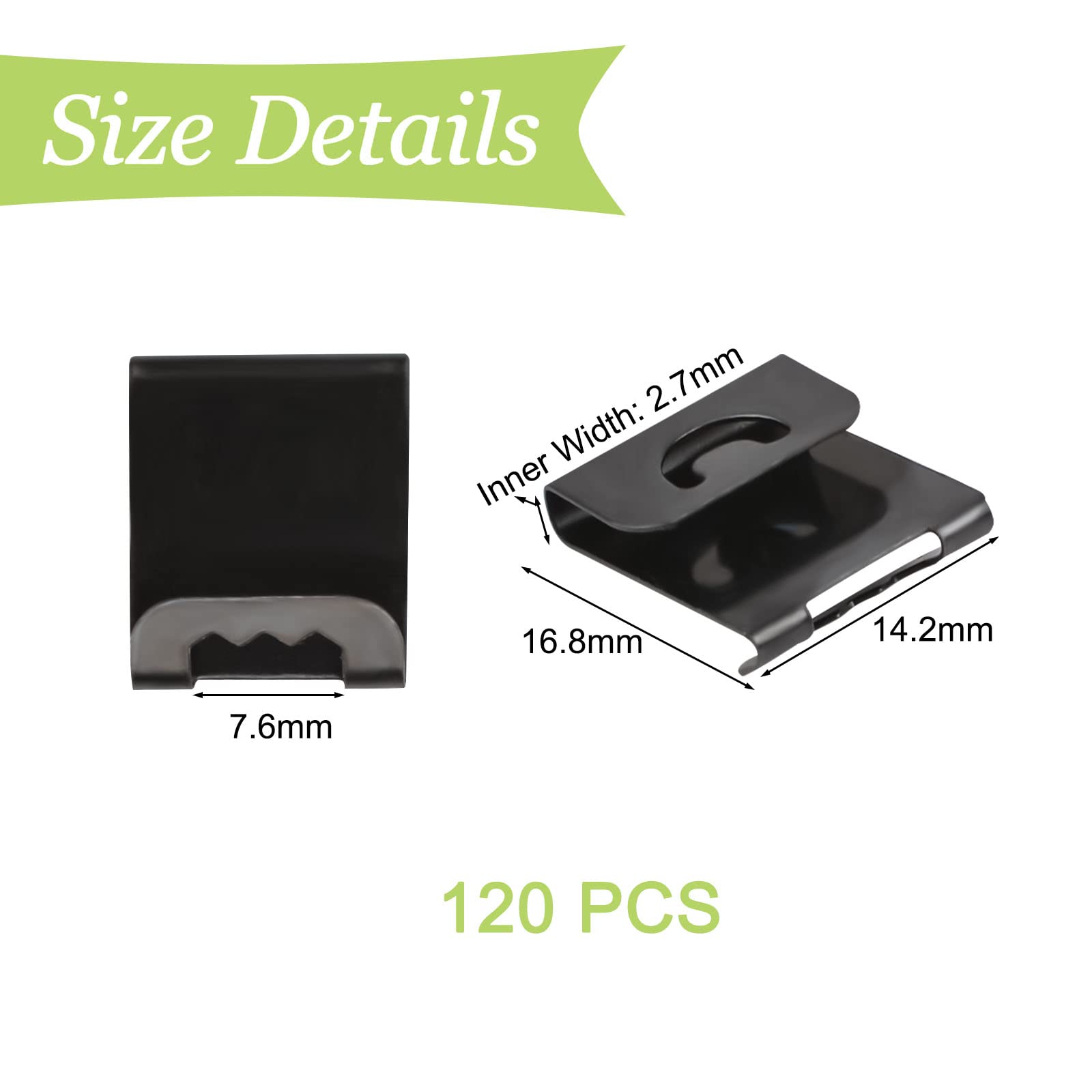 120PCS S-Shaped Metal Picture Hanging Clips - Heavy Duty Wall Mount Hooks for Photo Frames, Artwork & Paintings - Secure Sawtooth Hangers for Home & Office Decor
