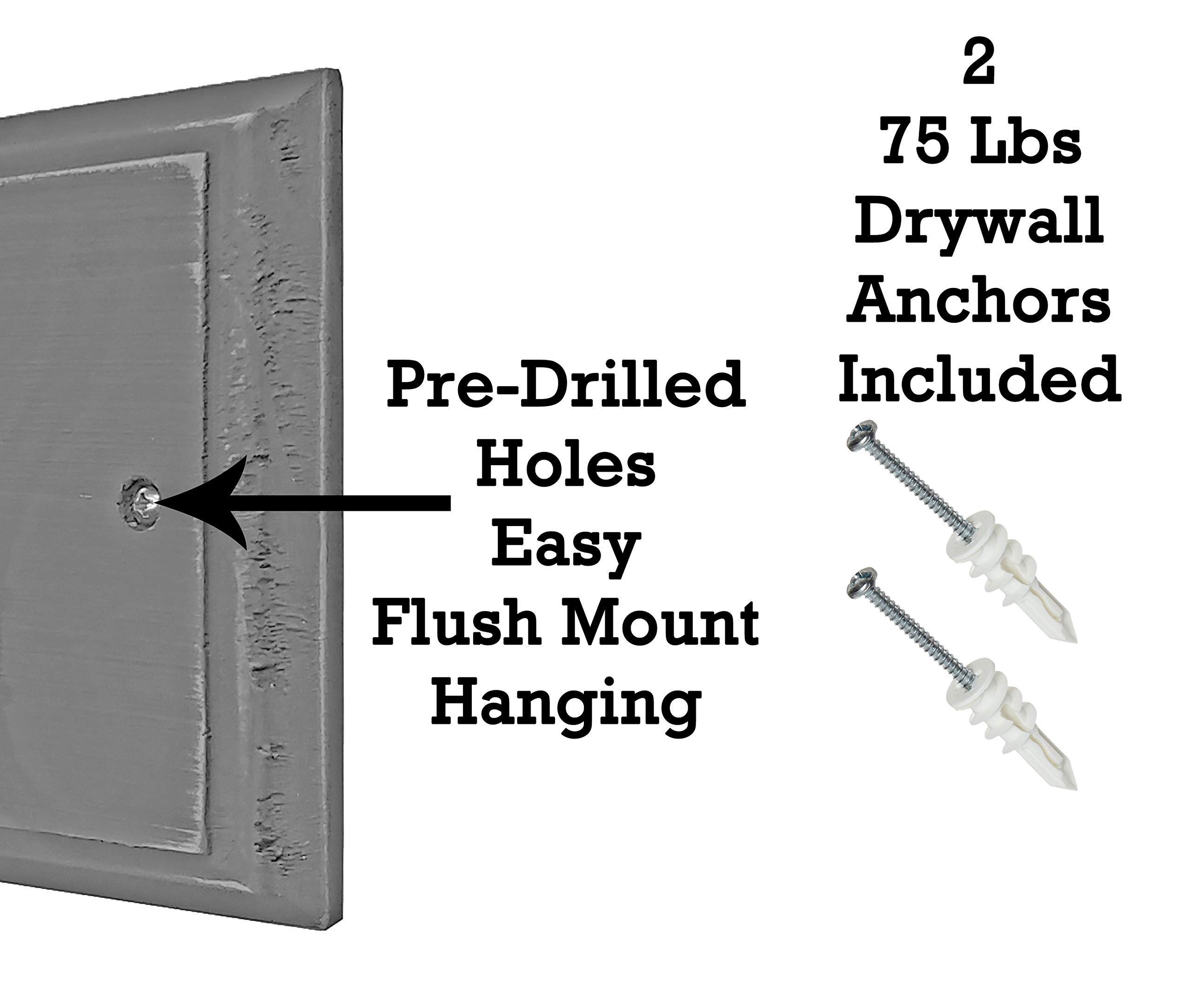 Brookside Wall Mounted Coat Hooks - Set of 2, 5 or 10 Double Hooks for Towels, Hats & Clothing | 20 Color Options Including Dark Walnut | Perfect for Entryway, Bathroom & Bedroom Organization