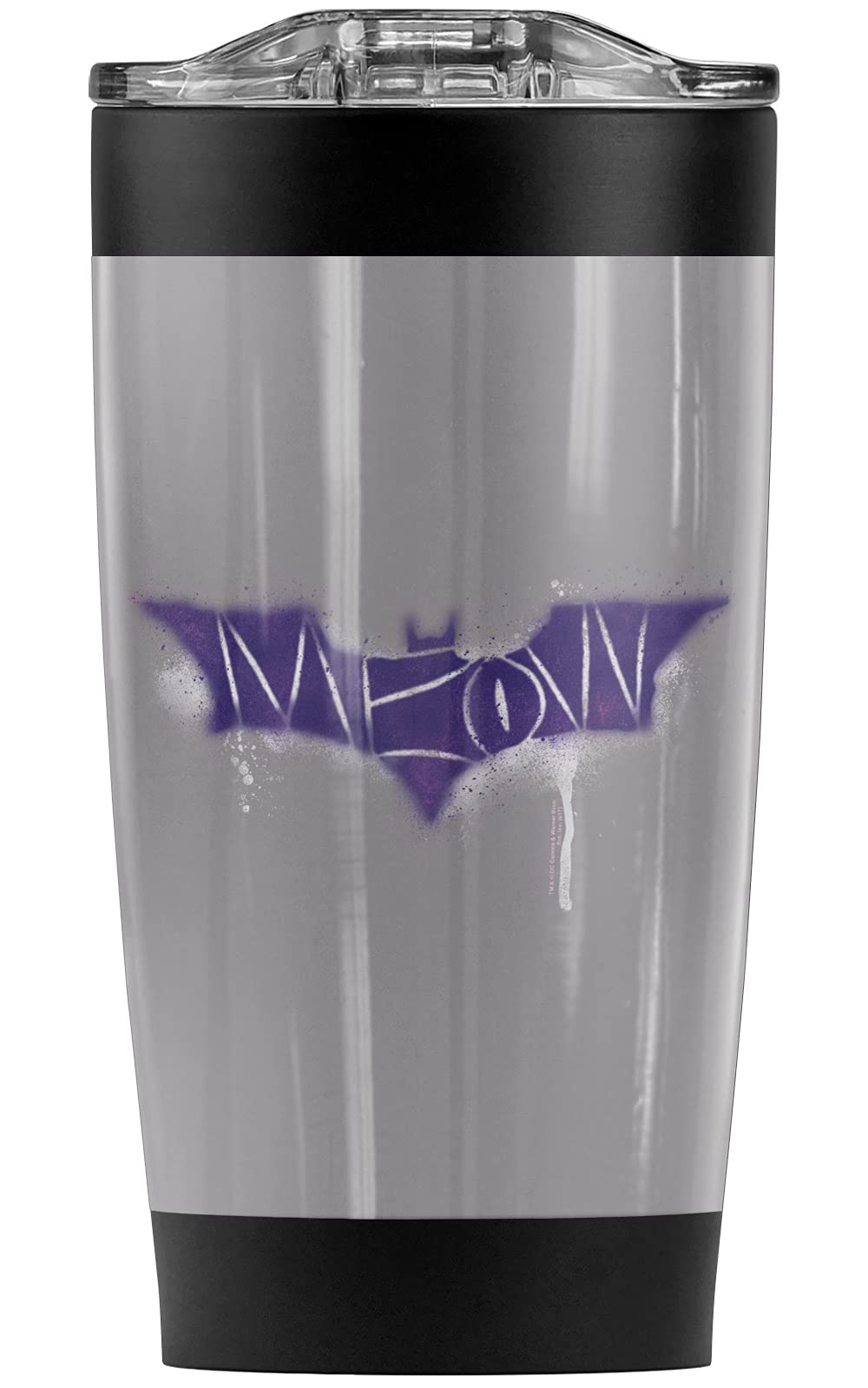 The Dark Knight Rises Catwoman Spray Meow 20oz Stainless Steel Tumbler - Vacuum Insulated Double Wall Coffee Travel Mug with Leakproof Sliding Lid | Keeps Hot & Cold Beverages Perfect Temperature | Great for Superhero Fans, Office Use, Commuting & Outdoor Adventures