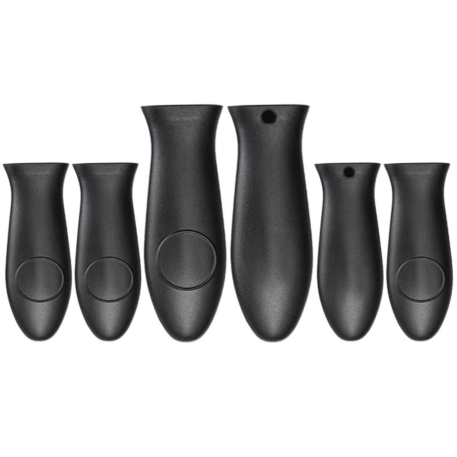 Heat-Resistant Silicone Handle Covers for Cast Iron Skillets & Griddles - 6-Pack Small & Large Black - Non-Slip Grip Protectors for Cooking, Baking & Grilling - Perfect for Stovetop, Oven & Outdoor BBQ Use