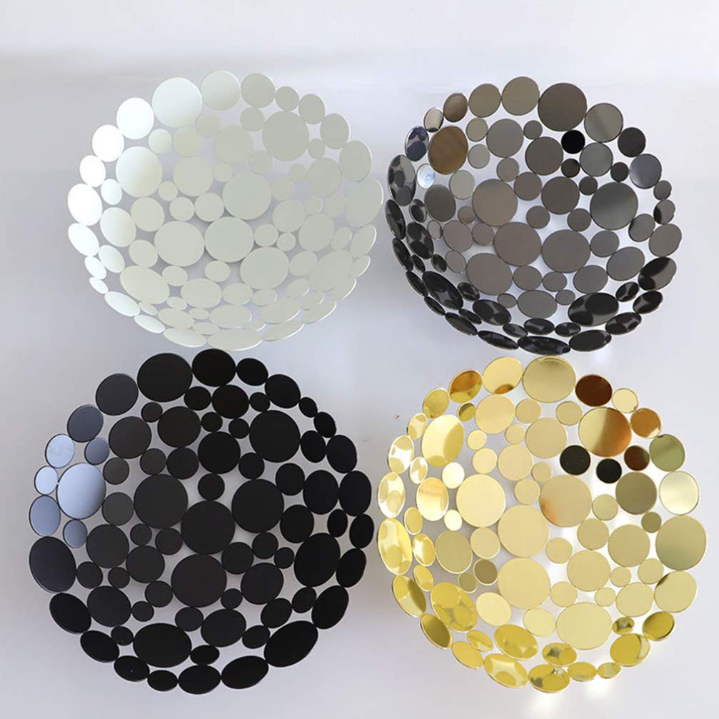 Hemoton Decorative Iron Dish Plate - Hollow Round Fruit & Vegetable Holder, Petal-Shaped Storage Basket for Kitchen, Dining, Party Serving | Perfect for Home Decor, Fruit Display, and Party Snack Serving
