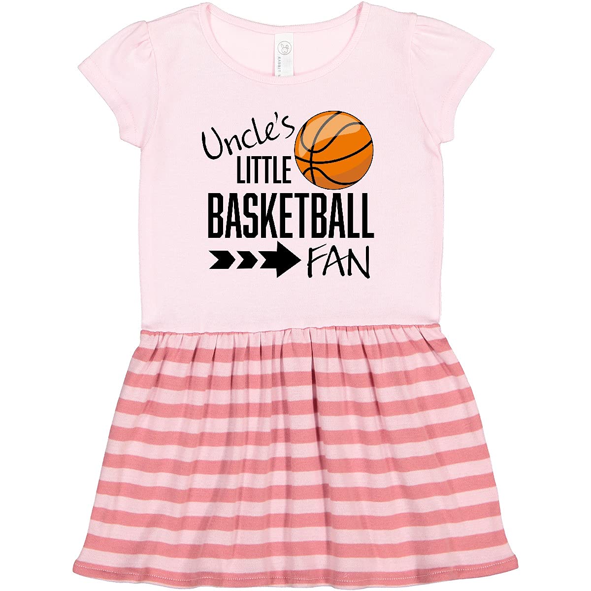 Inktastic Uncle's Little Basketball Fan Toddler Dress - Cute Basketball-Themed Outfit for Baby Girls & Boys - Perfect for Game Day, Birthday Parties & Playdates