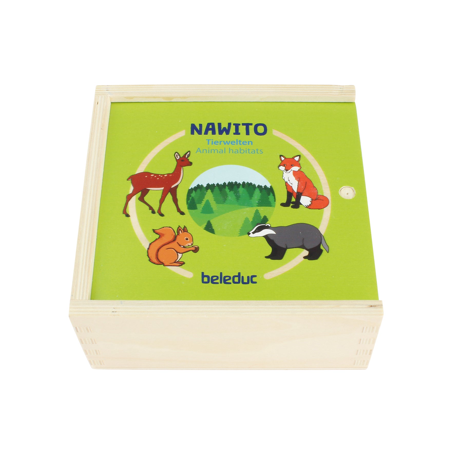Beleduc Nawito Animal Habitats Educational Puzzle Set - Wooden Learning Toys for Kids Ages 3-5 - Montessori Wildlife Matching Game for Preschool Classroom & Homeschooling