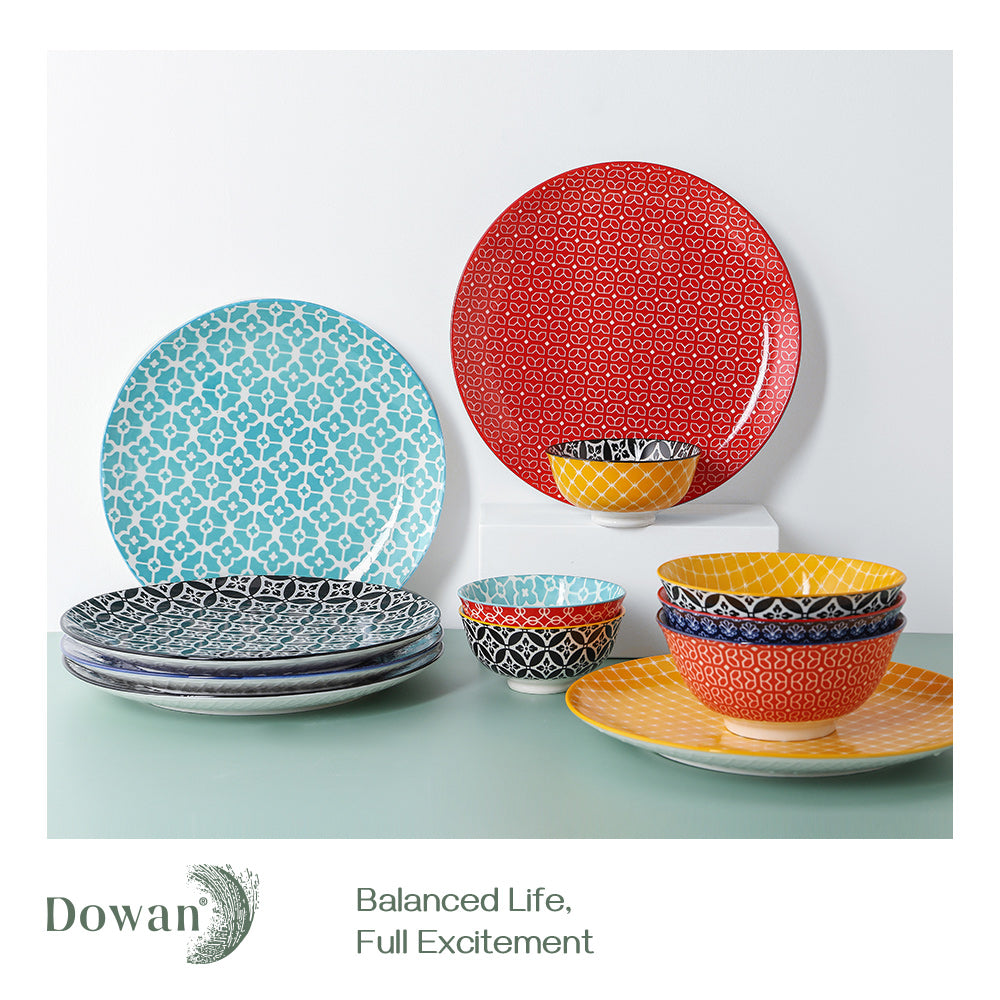 10 Inch Ceramic Dinner Plates - Set of 6, White Porcelain Plates for Everyday Dining, Restaurant & Home Use - Microwave & Dishwasher Safe