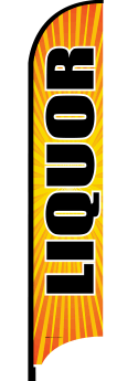 Custom Feather Flag Banner for Liquor Stores & Bars - Durable Outdoor Advertising for Events, Sales & Promotions