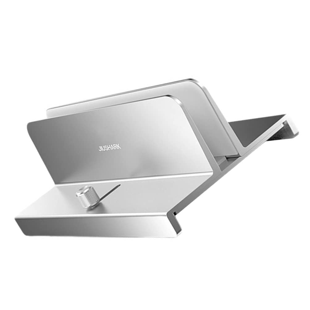 SOLUSTRE Aluminum Alloy Tablet Stand Holder - Adjustable Vertical Laptop & iPad Stand with Non-Slip Base - Perfect for Desk, Office, Home & Travel Use