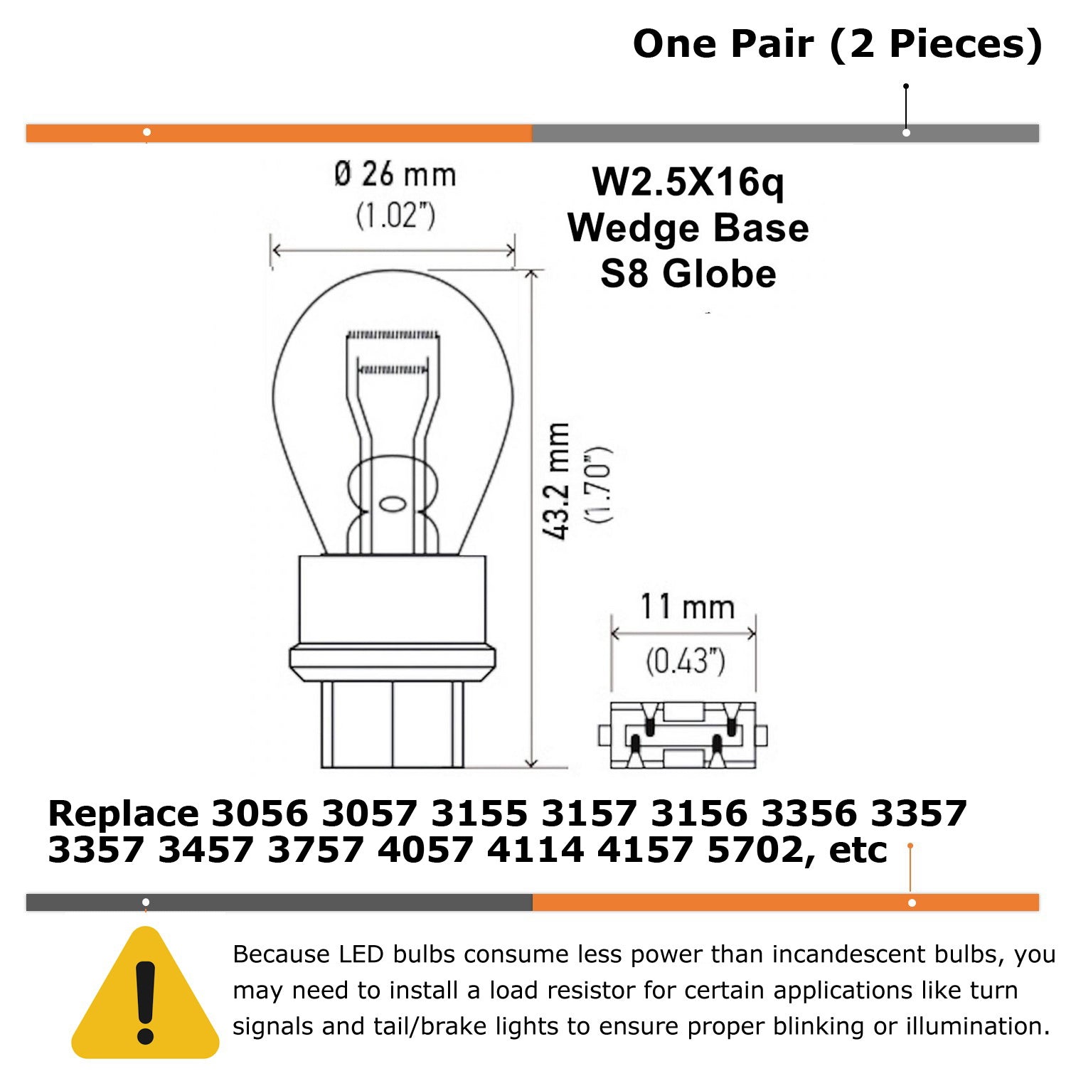 3157 T25 LED Bulbs - Bright Red Replacement for 3057 3156 3356 3357 3457 - Perfect for Car Tail Lights, Brake Lights & Turn Signals