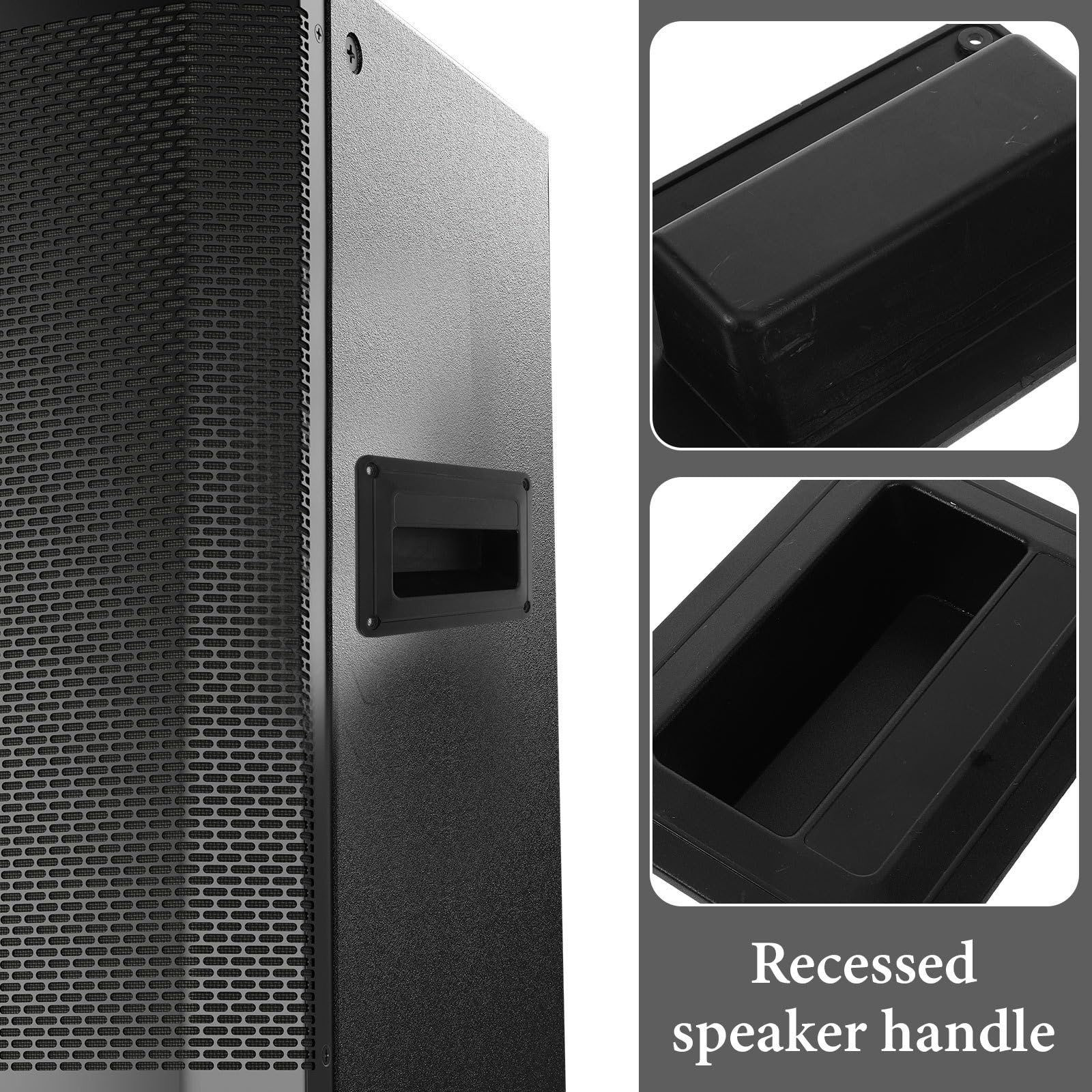 4 Pcs Speaker Side Handles - Durable Plastic Audio Speaker Accessories for Kitchen Cabinets, Small Recessed Stereo Handles - Perfect for Home Audio Systems, DIY Speaker Projects & Studio Equipment Installation
