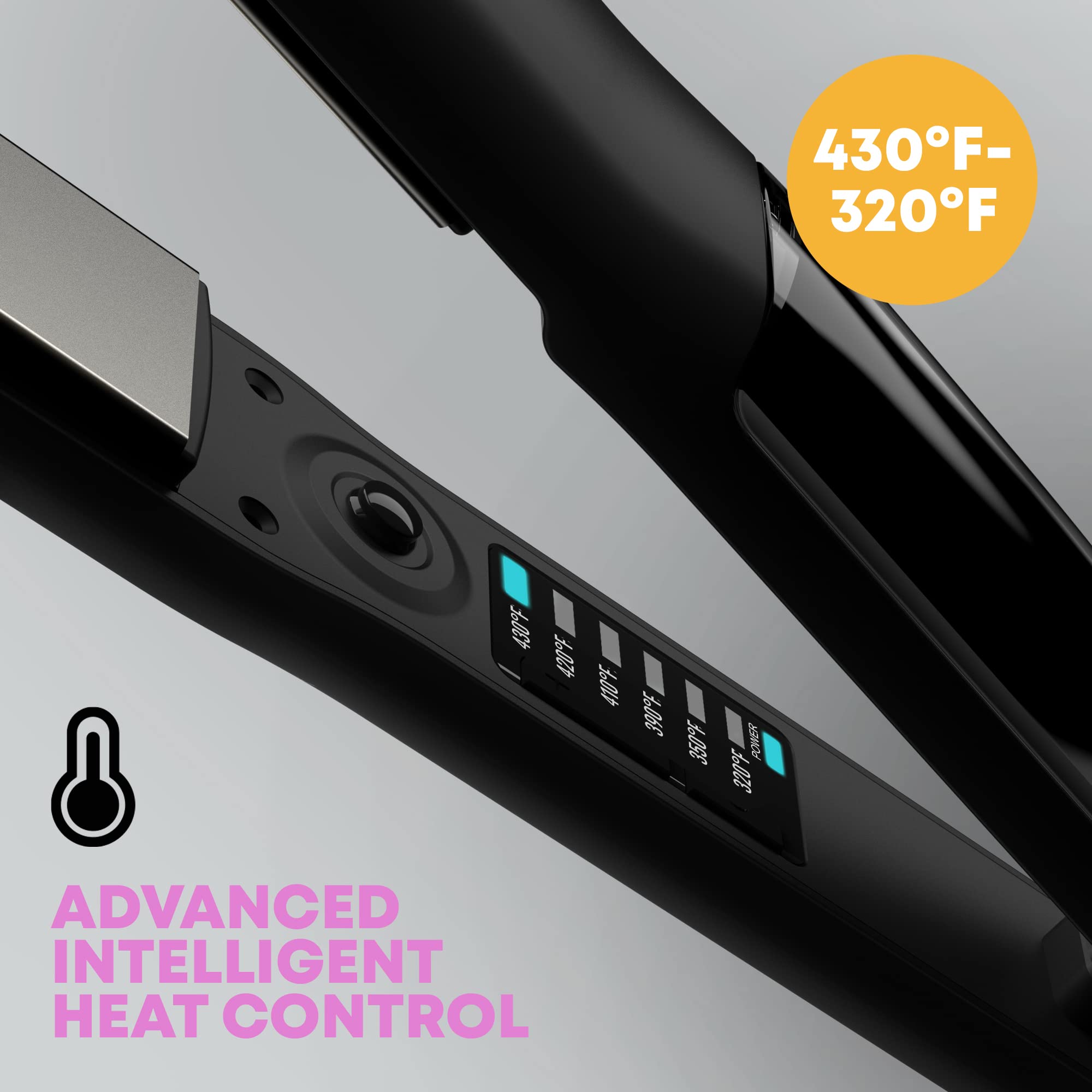Revamp Progloss MoistureCare 1.25-Inch Flat Iron Hair Straightener – Keratin, Argan & Coconut Oil Infused Ceramic Ionic Steam Straightener with Floating Plates, Auto Shut Off for Home & Salon Use