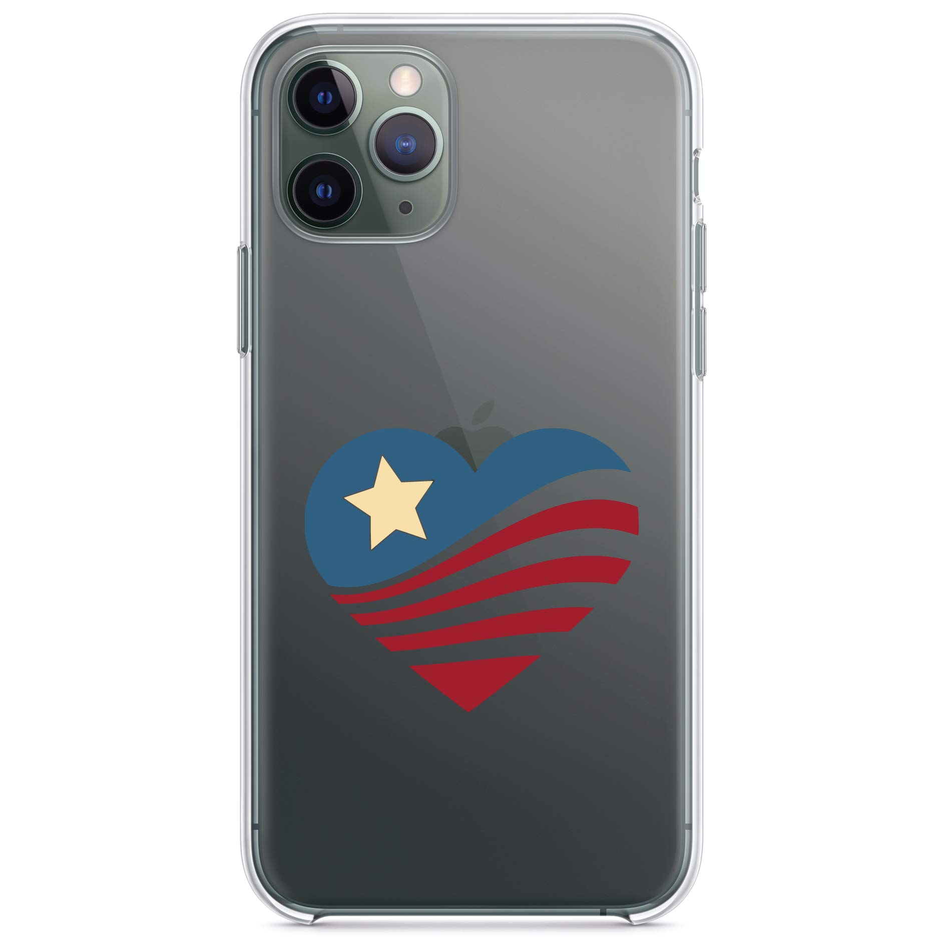DistinctInk Clear Shockproof Hybrid Case for iPhone 13 Pro MAX (6.7 Inch) - TPU Bumper, Acrylic Back with Tempered Glass Screen Protector - USA Flag Design - Perfect for Outdoor Activities, Travel & Daily Protection