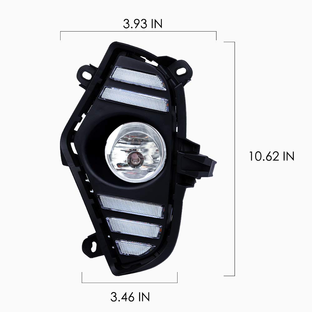 2019-2020 TOYOTA RAV4 LED Daytime Running Lights + Fog Lamps Combo - White Ice Blue DRL with Yellow Turn Signal - Complete Kit Includes Bezel, Wiring, LED Bulbs & Halogen - Perfect for Off-Roading, Night Driving & Car Customization