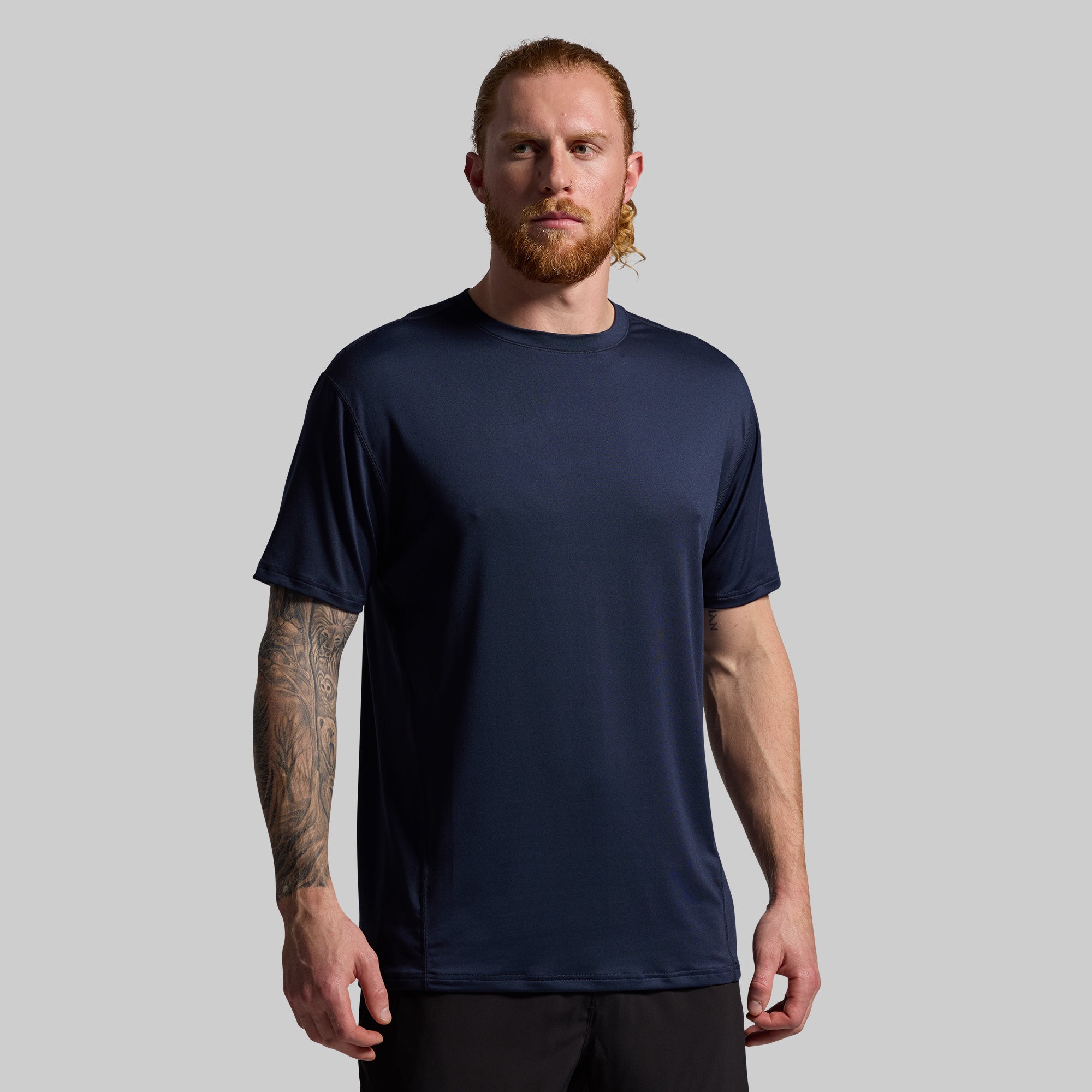BP Navy Athleisure T-Shirt for Women | Soft & Comfortable Yoga Tee | Perfect for Workouts, Running & Casual Wear