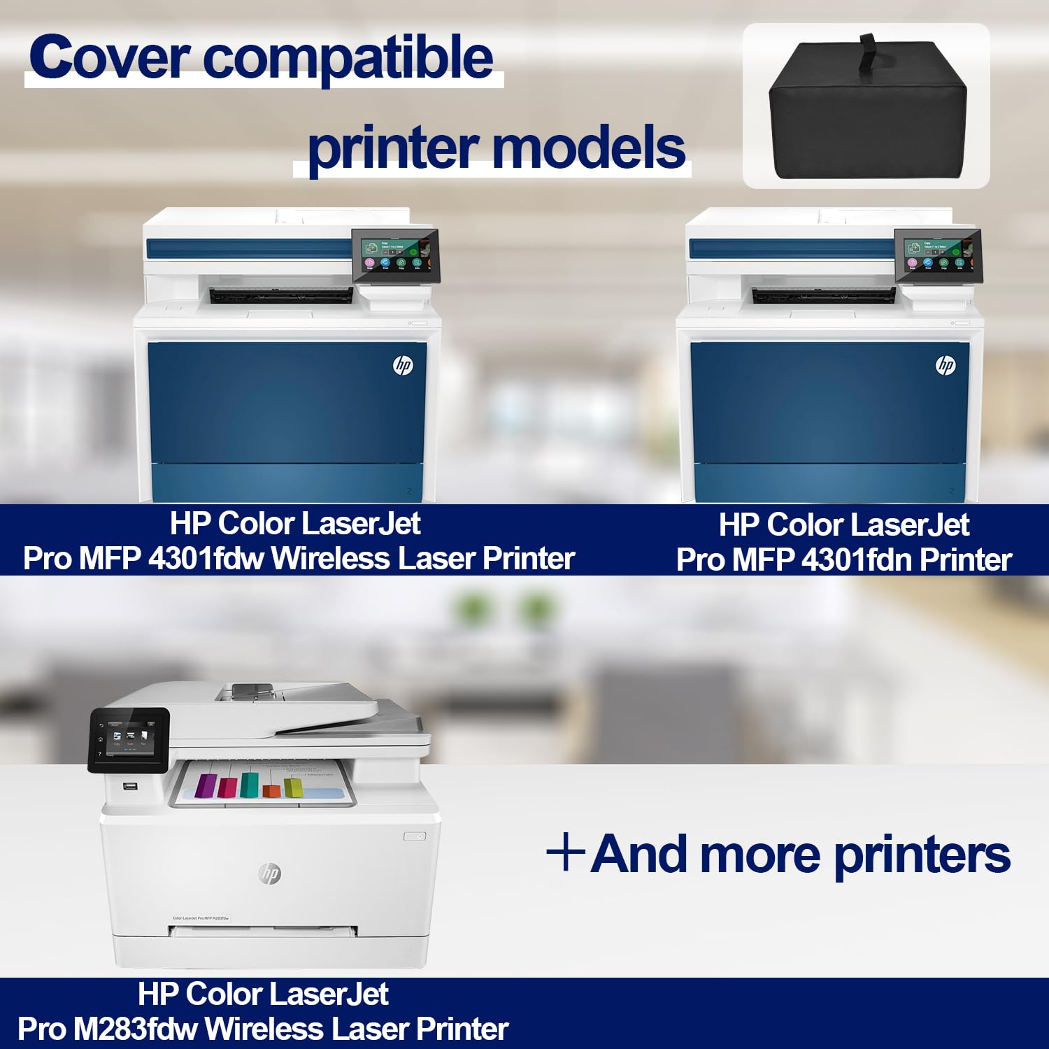 Waterproof Anti-Static Dust Cover for HP Color LaserJet Pro MFP 4301fdw/4301fdn & M283fdw - Printer Protection Case (Black) | Ideal for Office, Home & Workspace Use