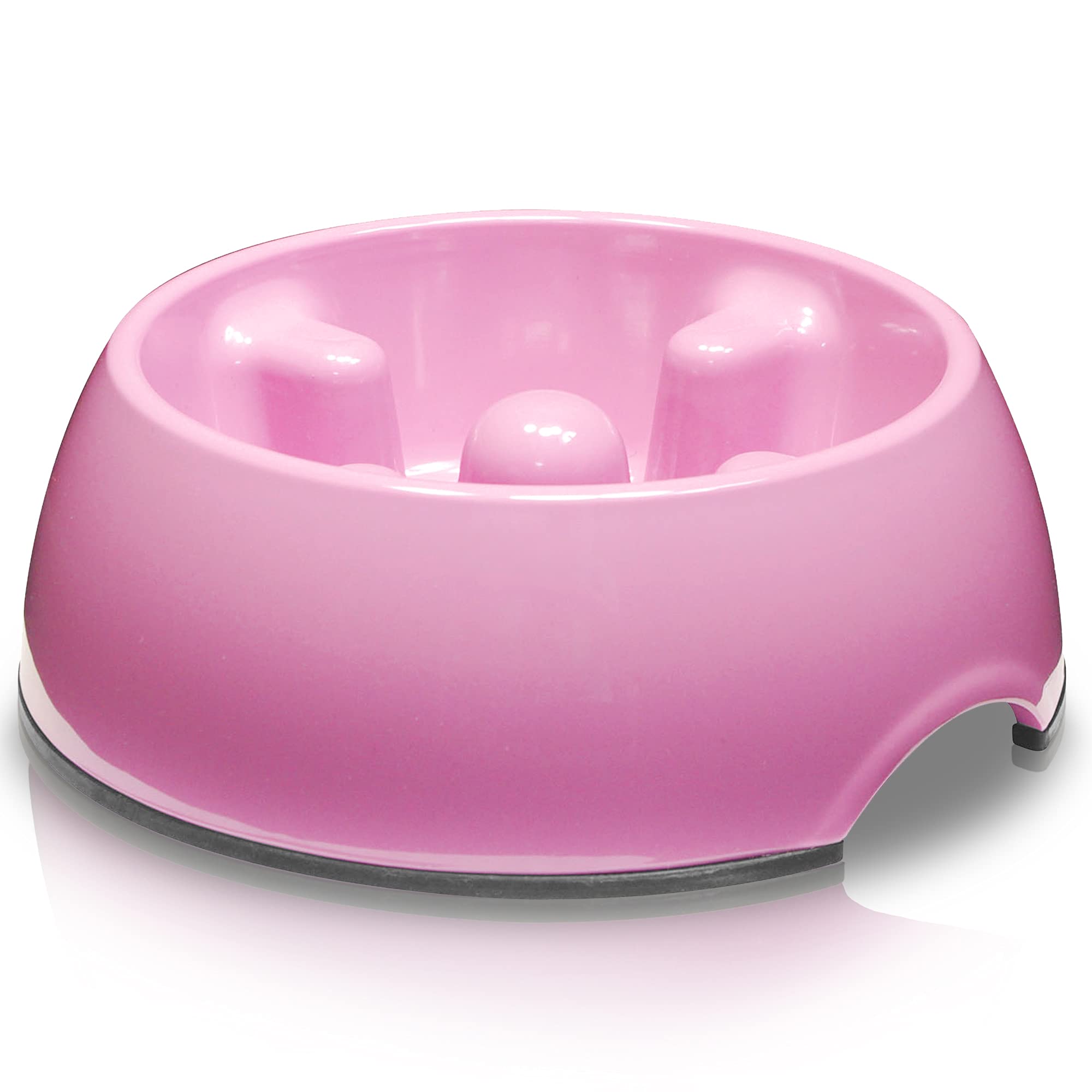 Slow Feeder Dog Bowl for Small Dogs - Anti-Gulping Pet Dish for Wet & Dry Food - Pink Dog Bowl for Fast Eaters - Perfect for Mealtime & Portion Control
