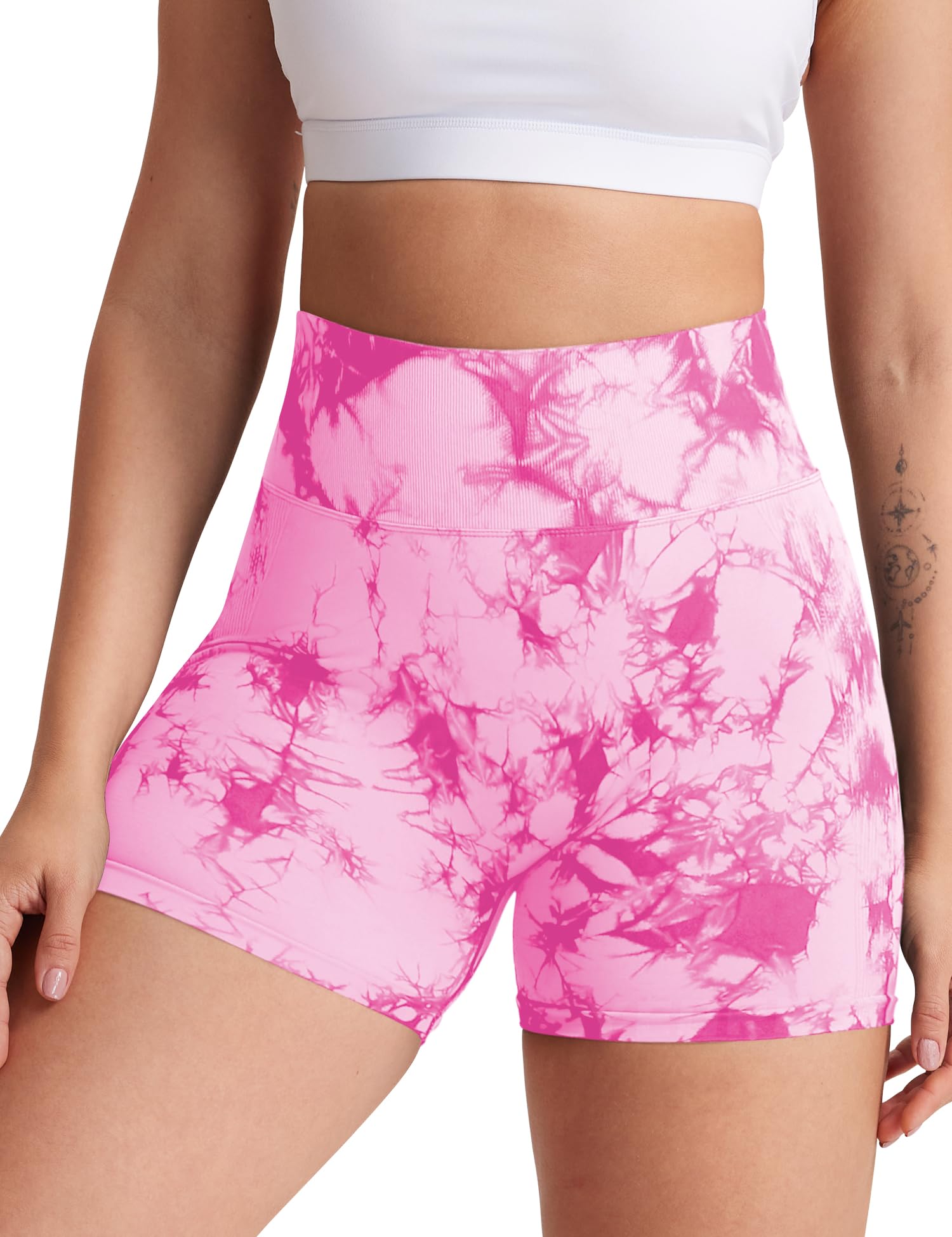 YEOREO High Waist Yoga Shorts for Women - Seamless Workout Gym Cycling Shorts with Contour Fit - Perfect for Yoga, Running, Gym & Outdoor Activities