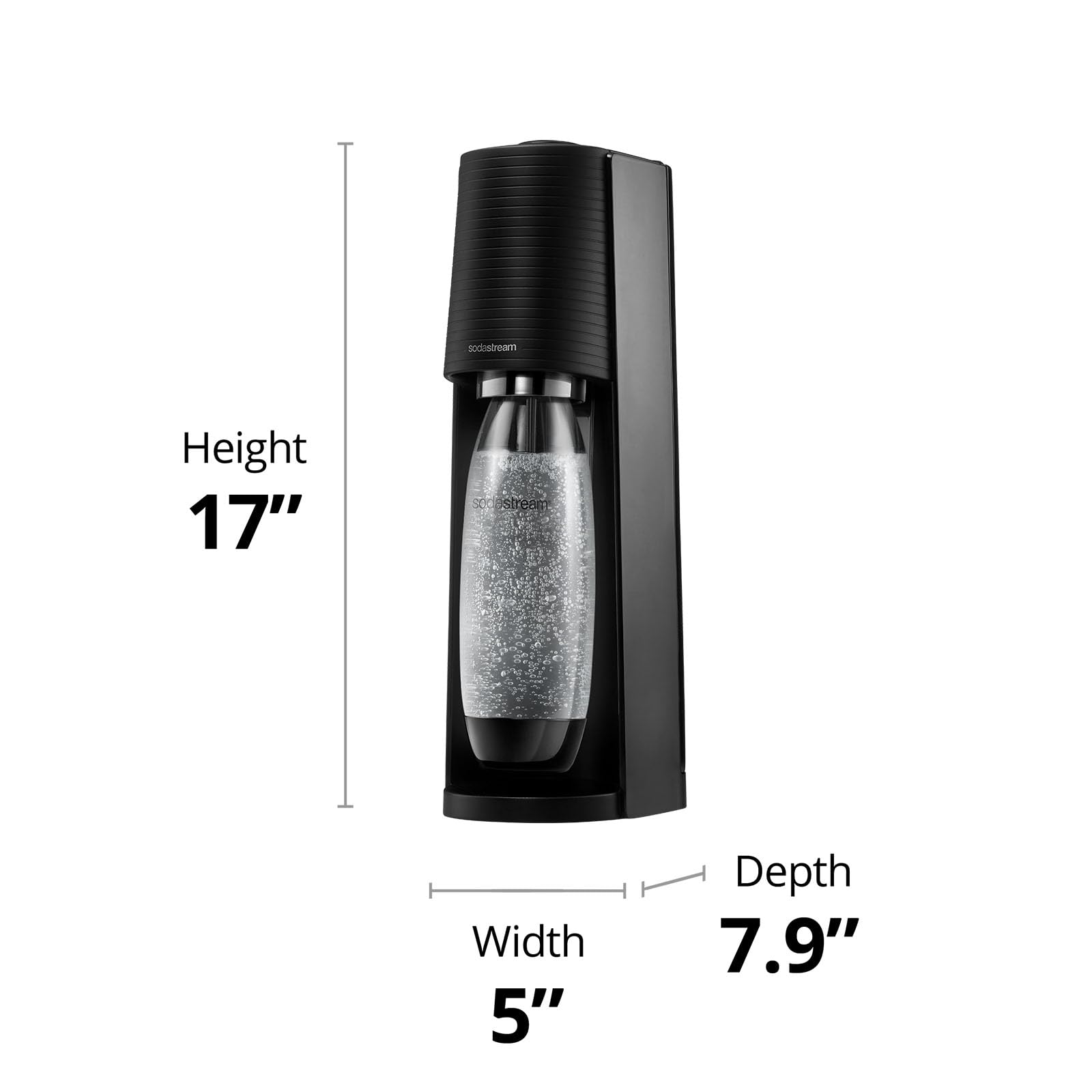 SodaStream Terra Sparkling Water Maker Machine - Misty Blue Home Carbonation System with CO2 Cylinder & Dishwasher Safe BPA-Free Bottle | Make Fizzy Drinks, Sparkling Water & Soda at Home for Parties, Office or Healthy Hydration