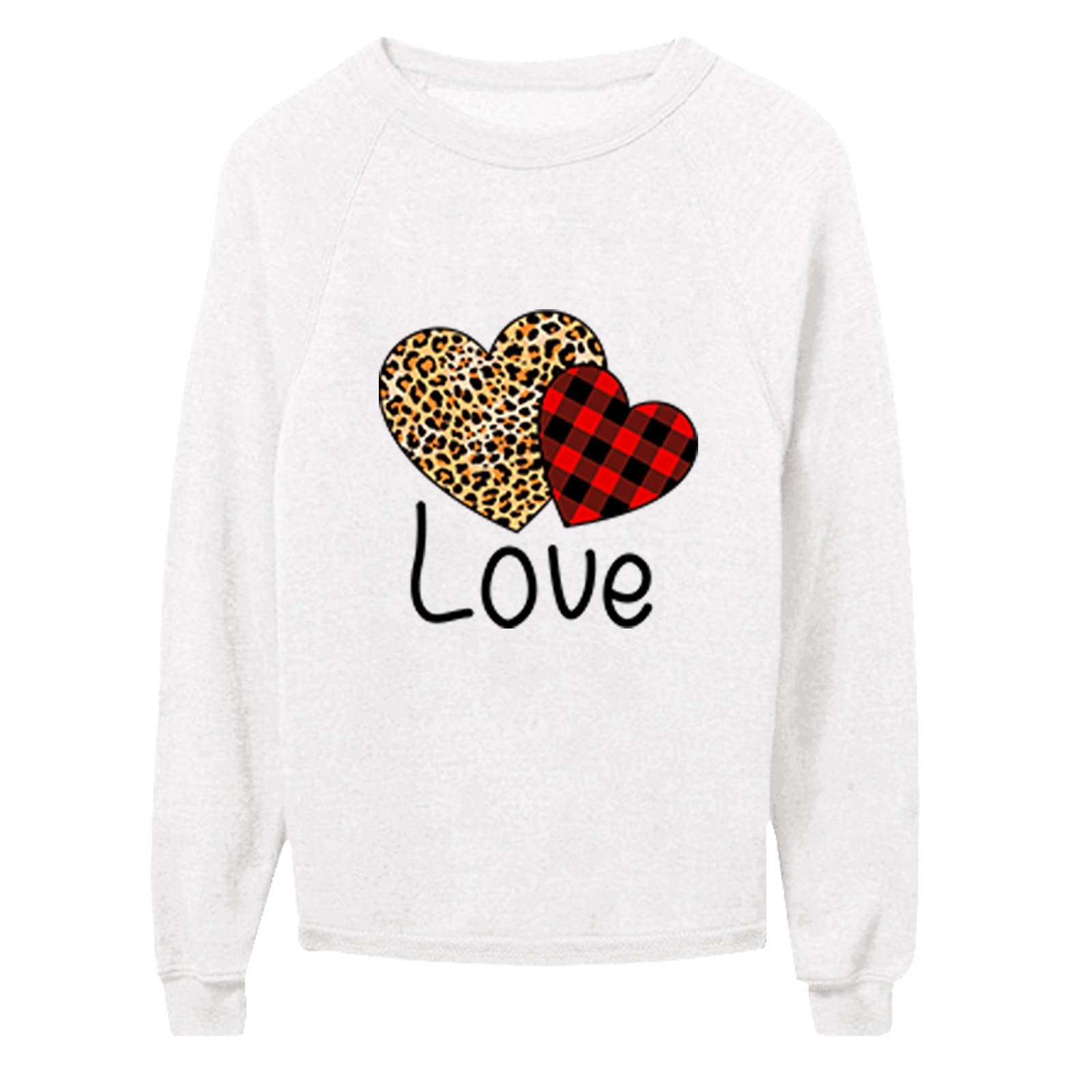 Women's Valentine Heart Print Hoodie - Loose Fit Pullover Sweater, Long Sleeve Casual Blouse Top for Women | Perfect for Valentine's Day, Date Night & Casual Outfits
